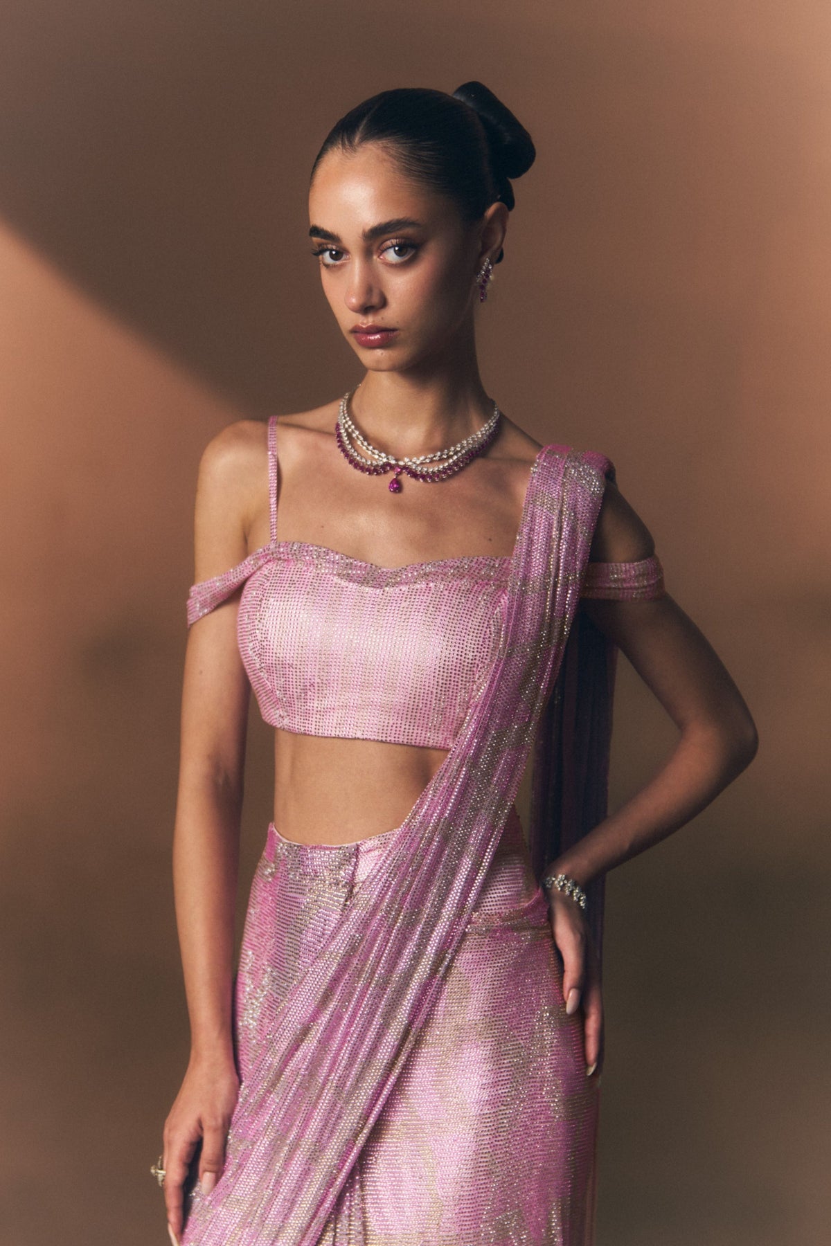 Marigold Drape Saree Set