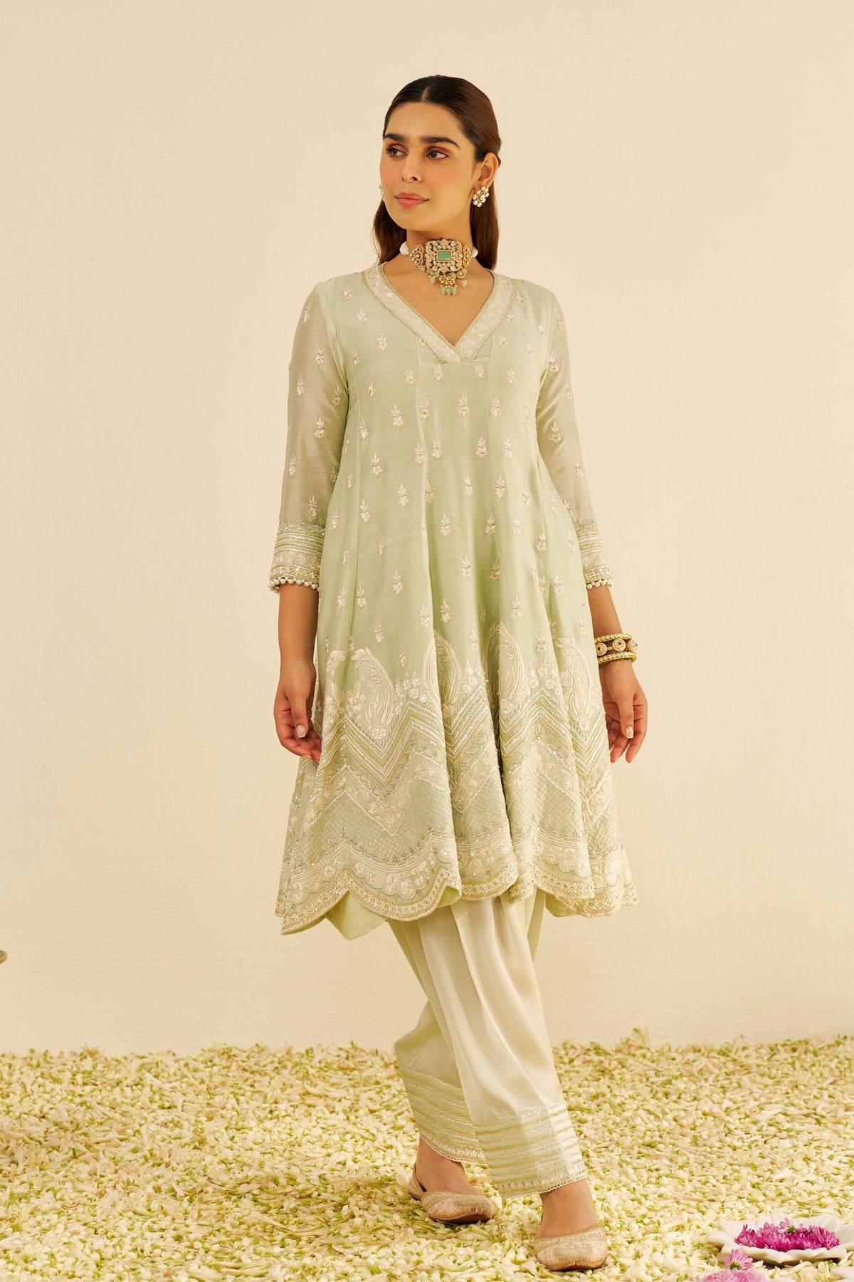 Meeram Mint Short Anarkali With Salwar
