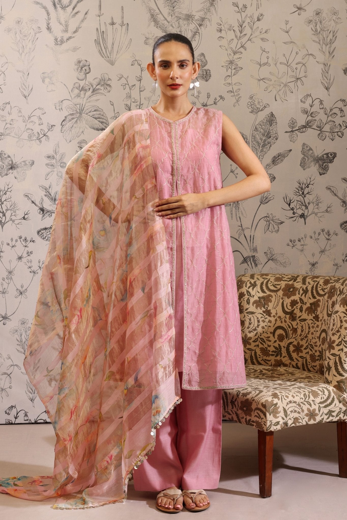 Makaranda Pink Kurta Set - Taisha - Elahe