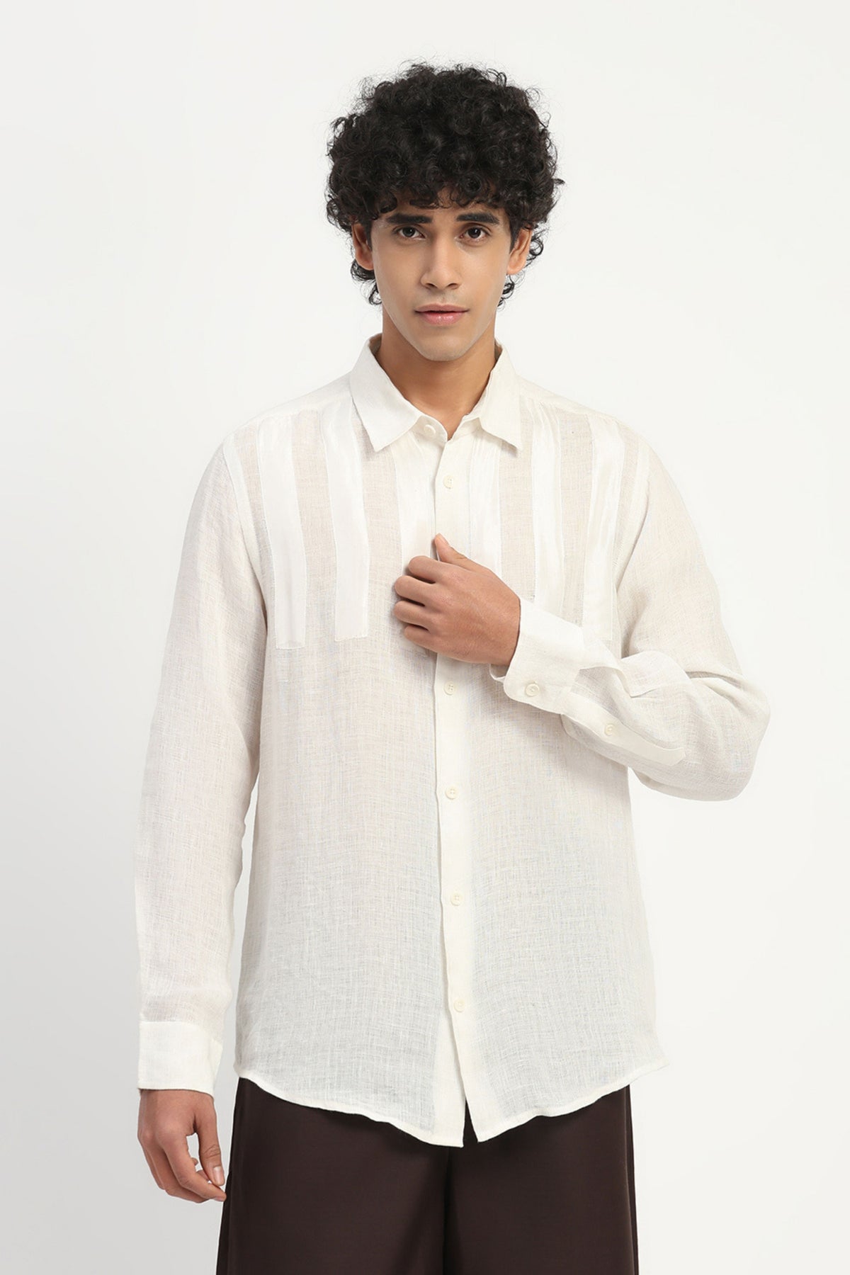 Ivory Applique Stripe Shirt
