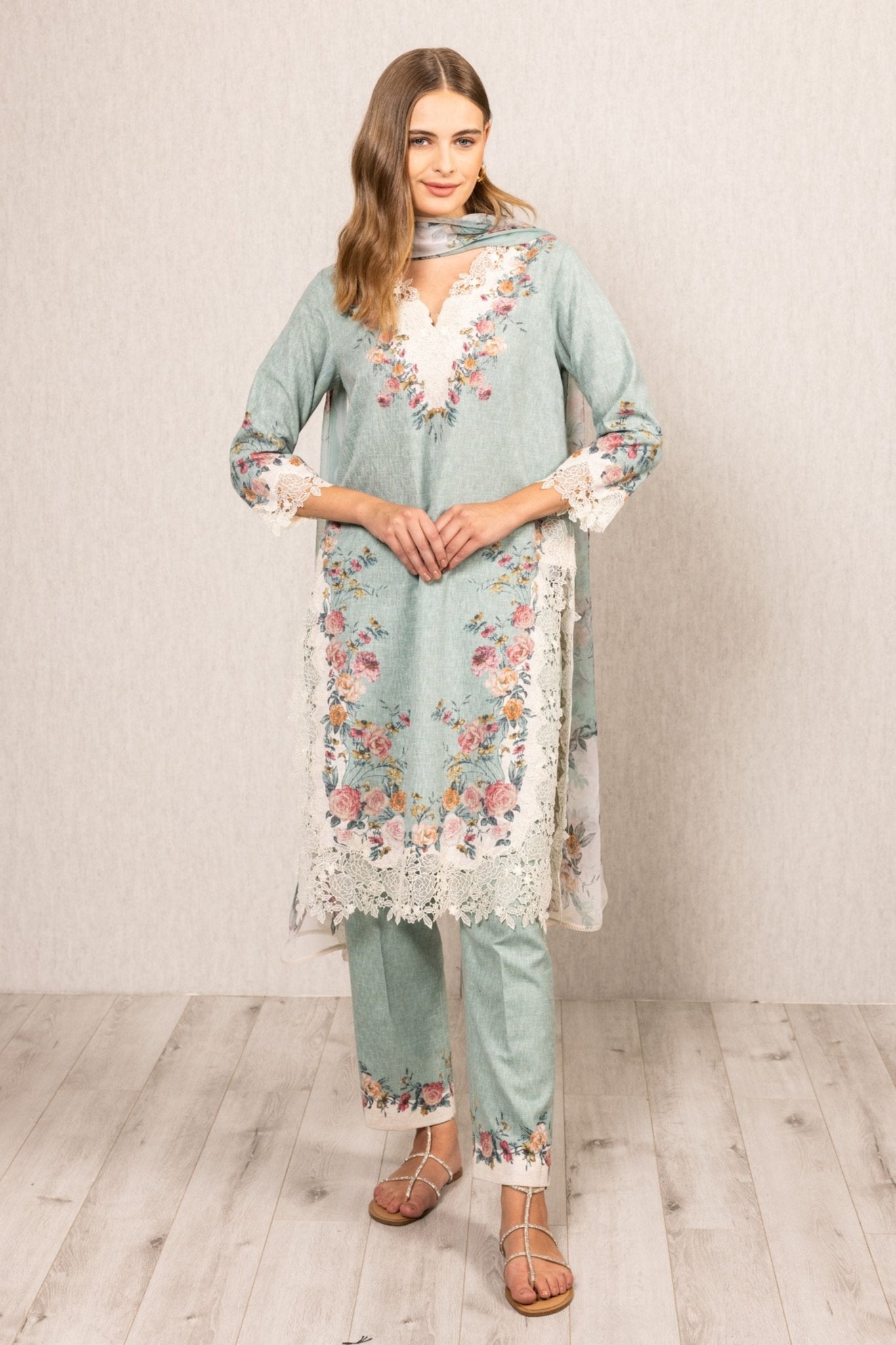 Roselyn Lace Kurta Set - Ranna Gill - Elahe
