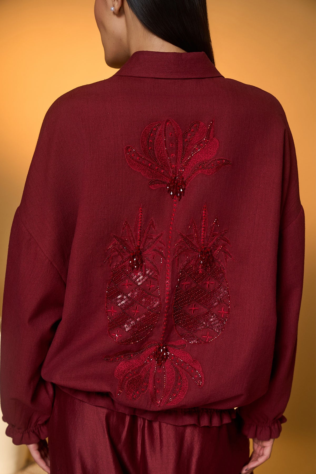 Maroon Pine-code Co-ord Set