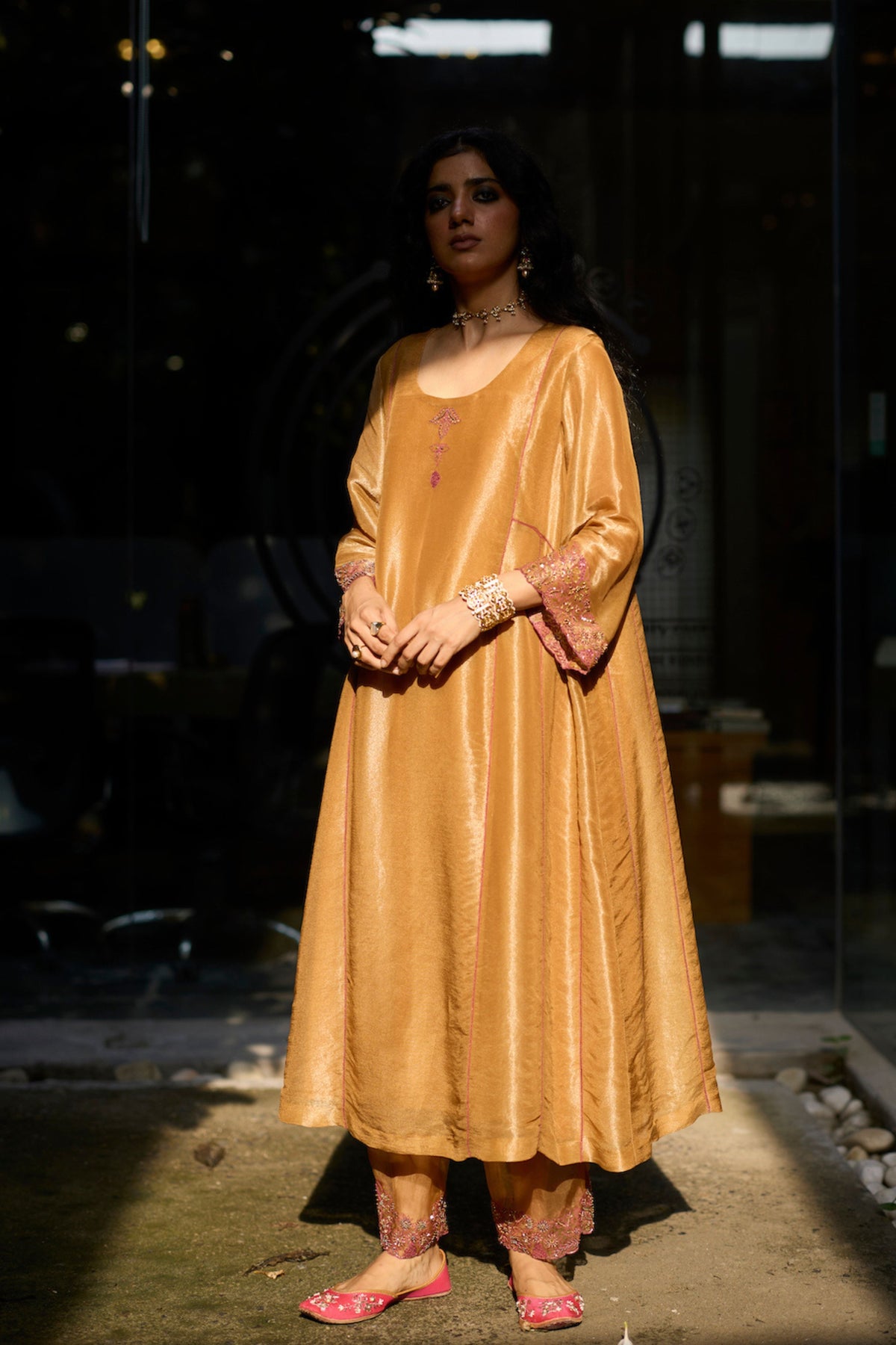 Mustard Dhara Kurta Set