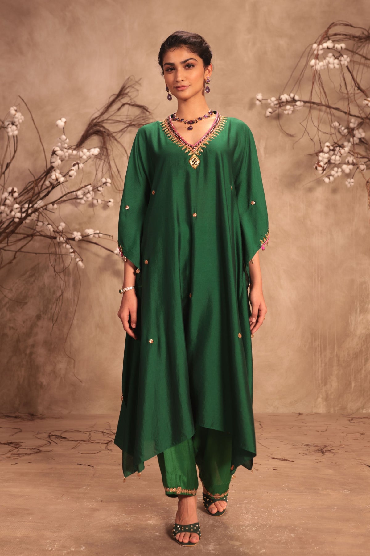 Green Kaftan Set