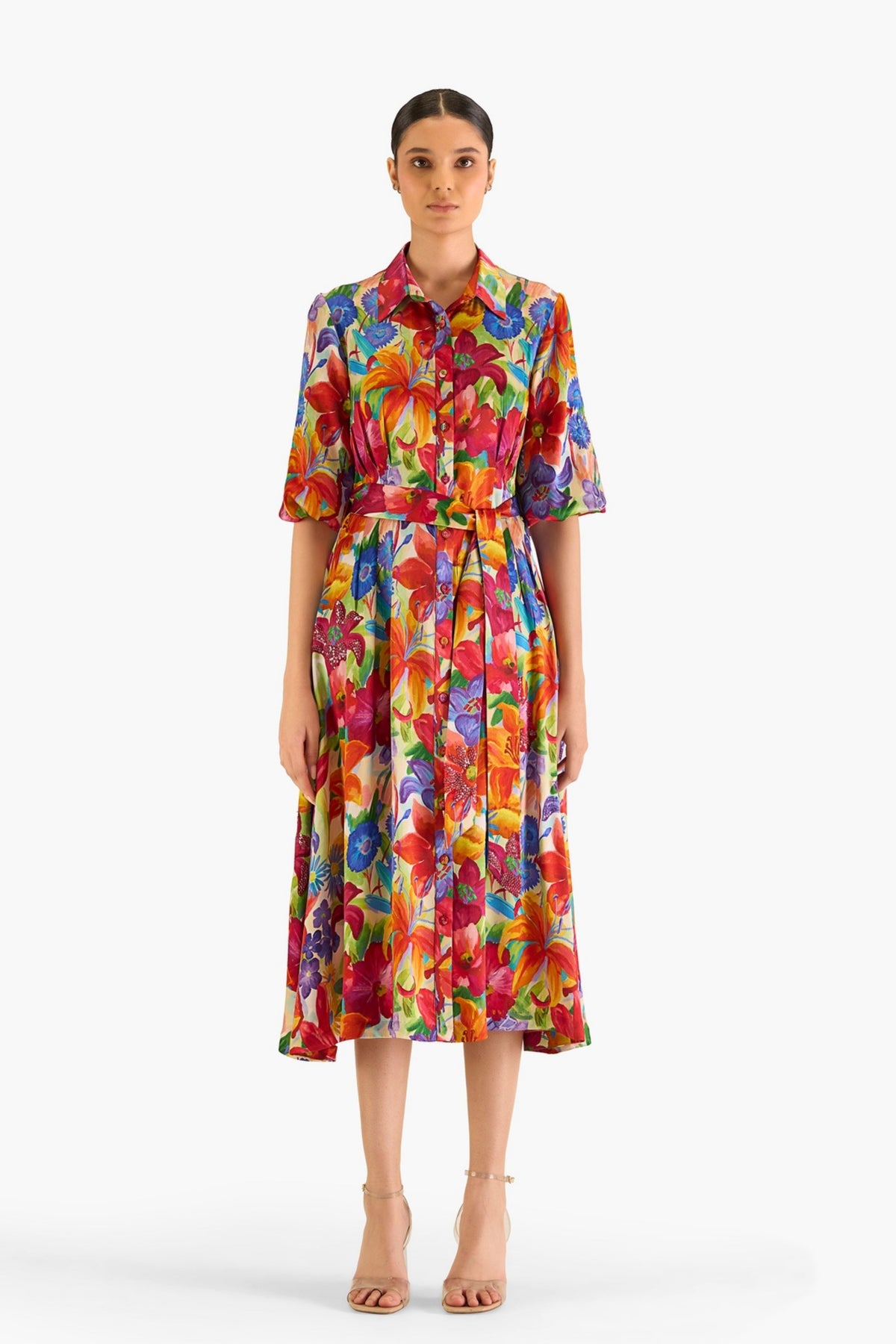 Hockney Florals Shirt Dress