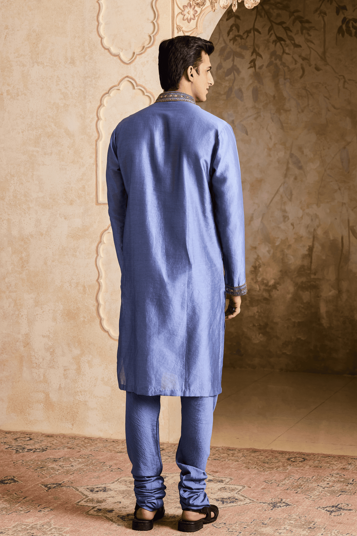Embroidred Blue Grey Kurta Set