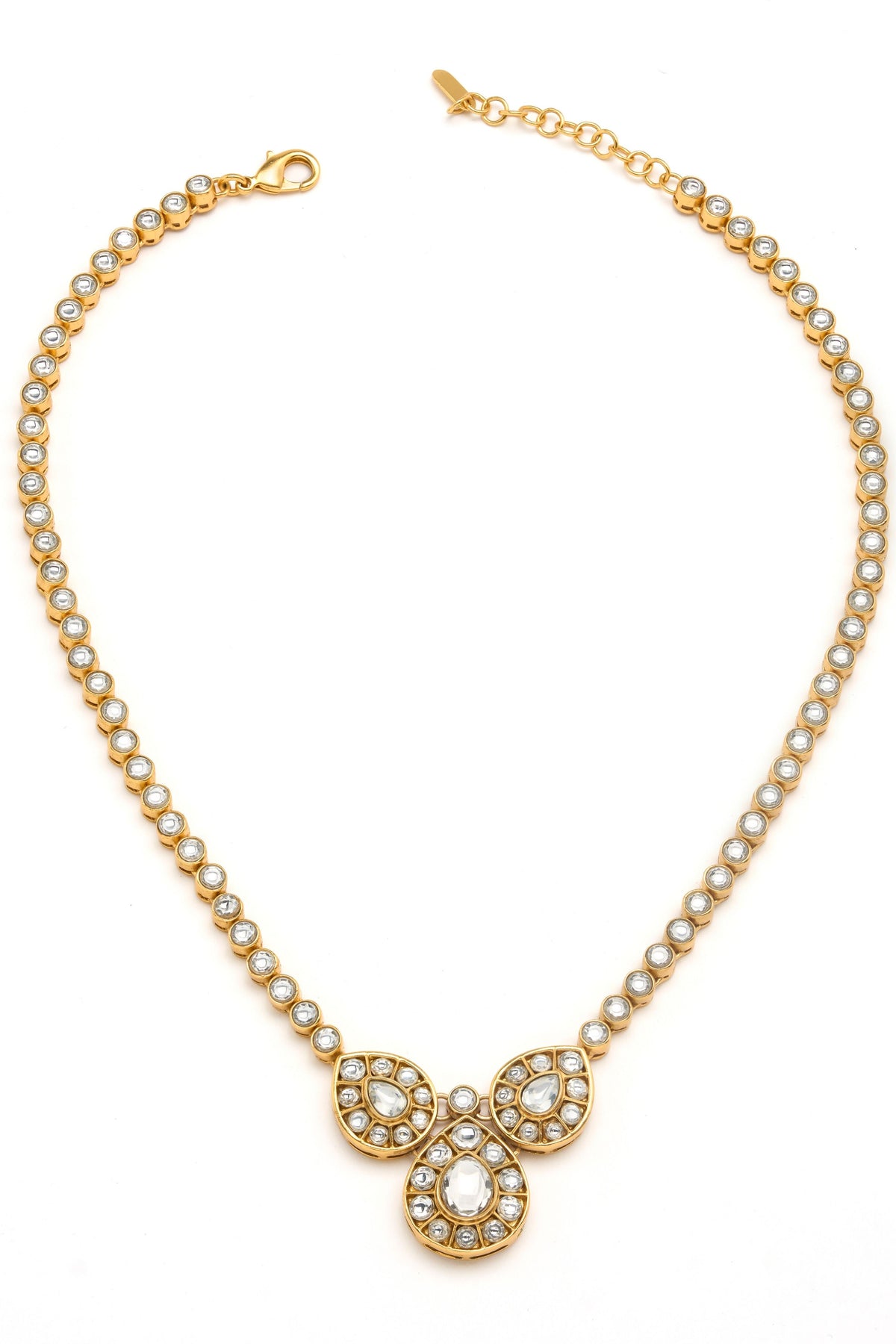 Rosa Kundan Cluster Necklace