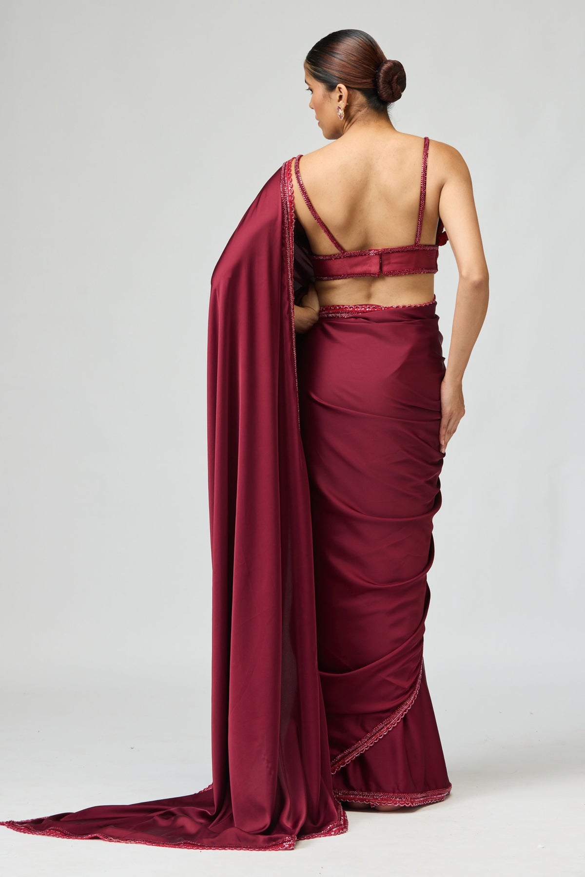 Glossy Organza Saree Set