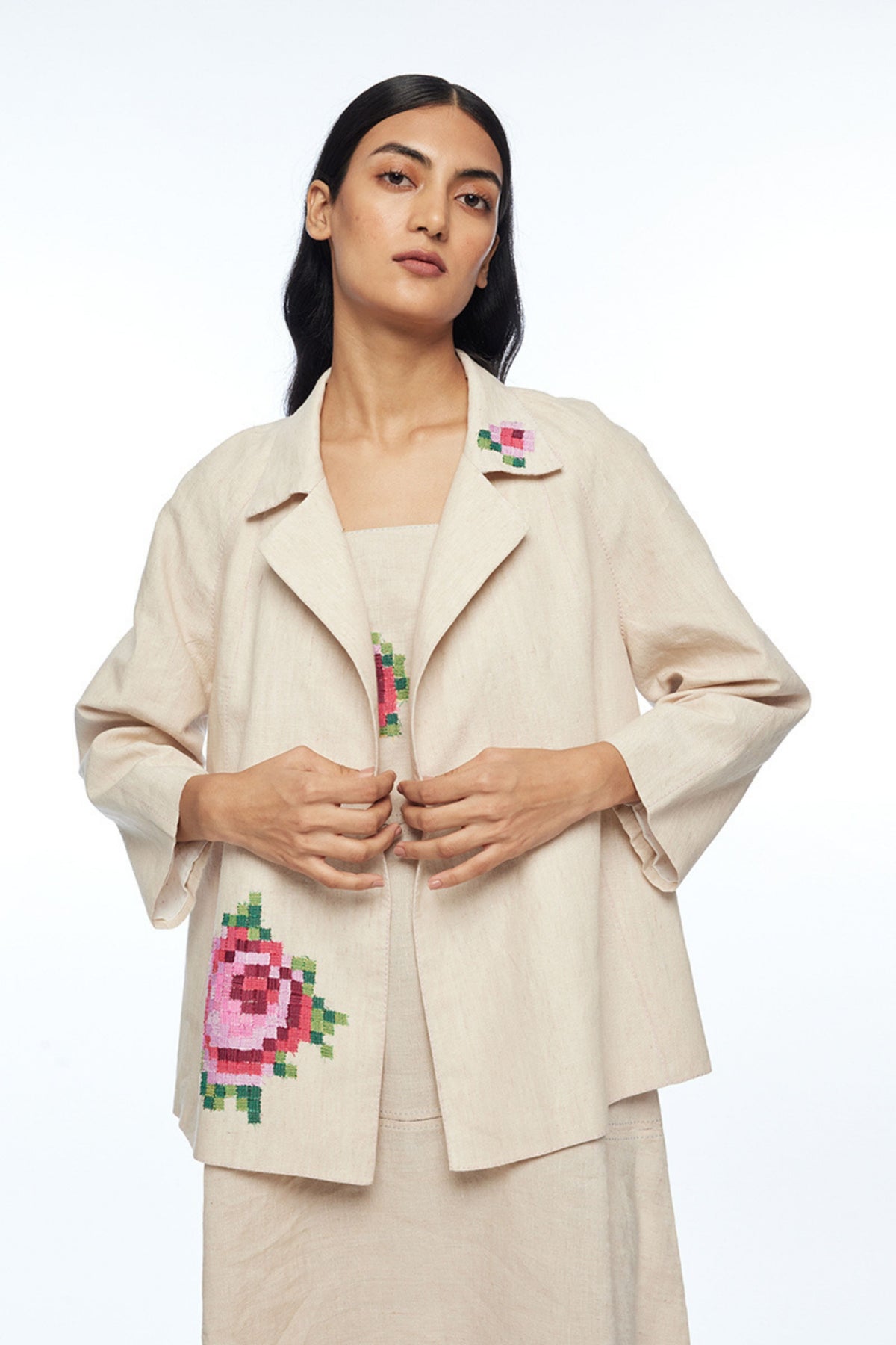 Beige Alba Lapel Jacket - Main Image