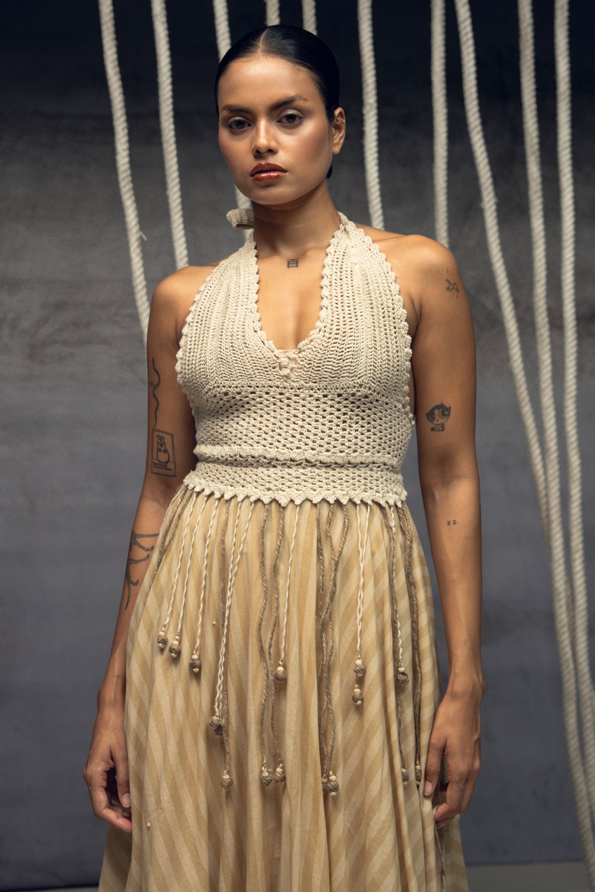 Ivory Crochet Maxi Dress