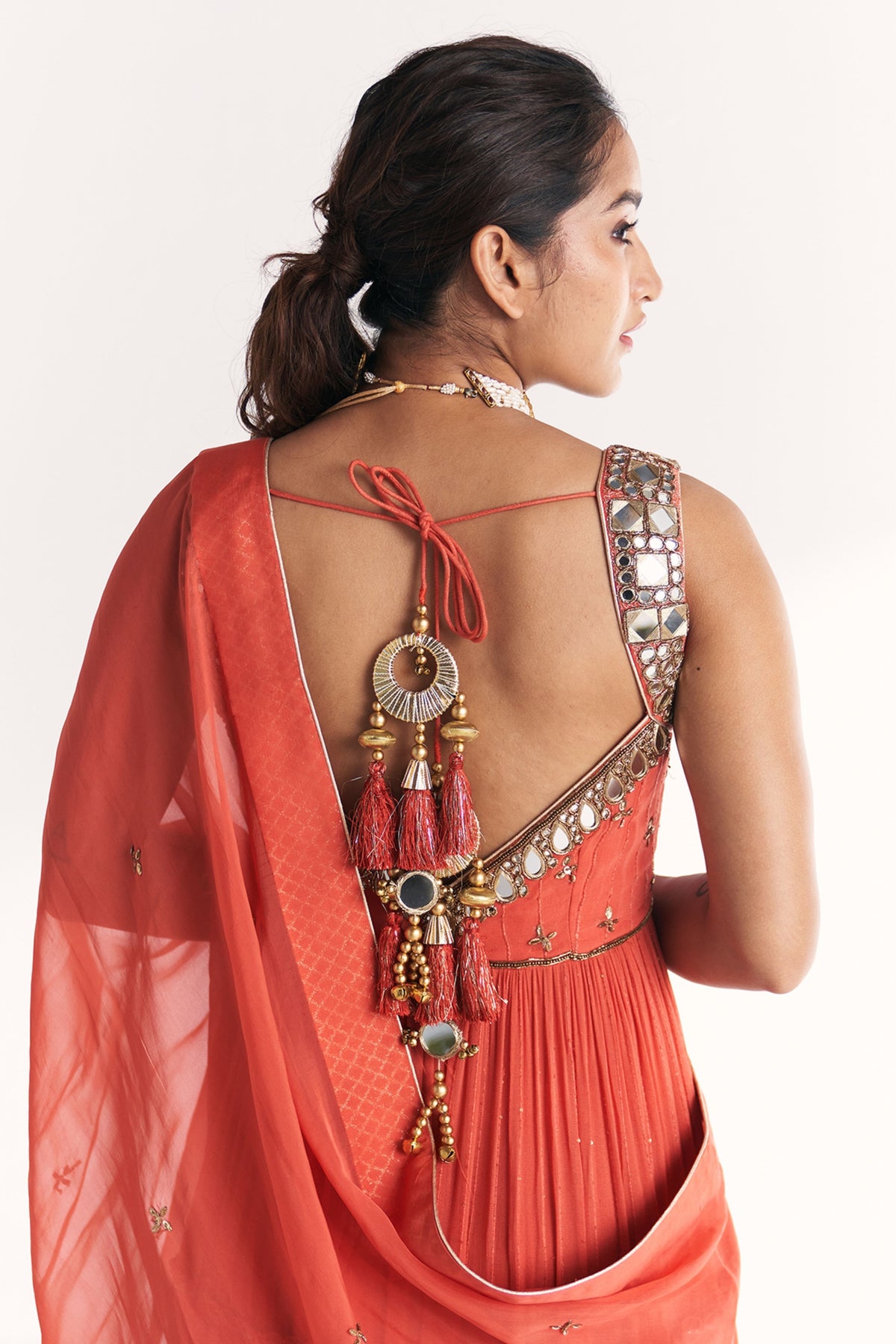Safar Tangerine Anarkali