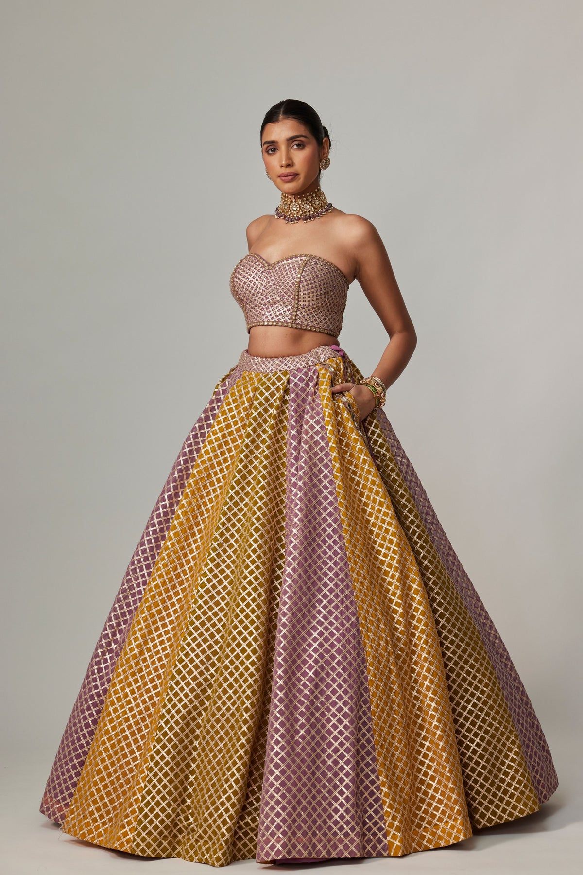 Mustard Multicolor Lehenga Set
