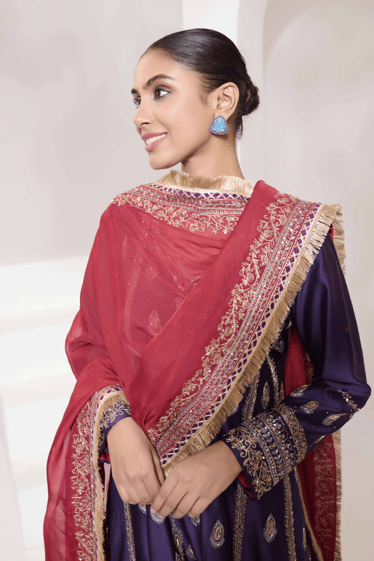 Afsana Anarkali Set Purple