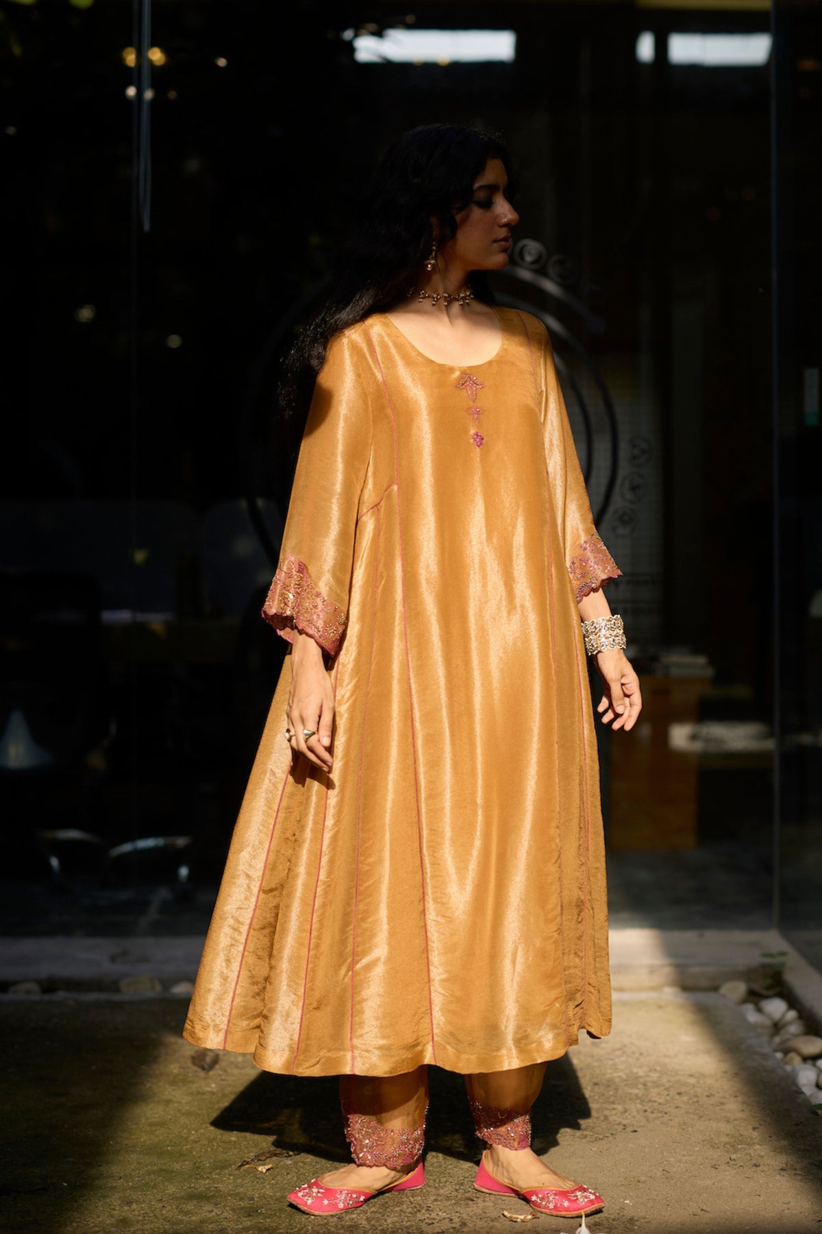 Mustard Dhara Kurta Set