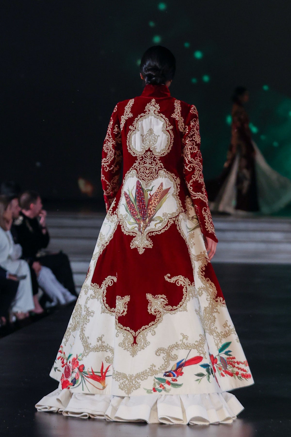 Embroidered Velvet &amp; Matka Silk Jacket