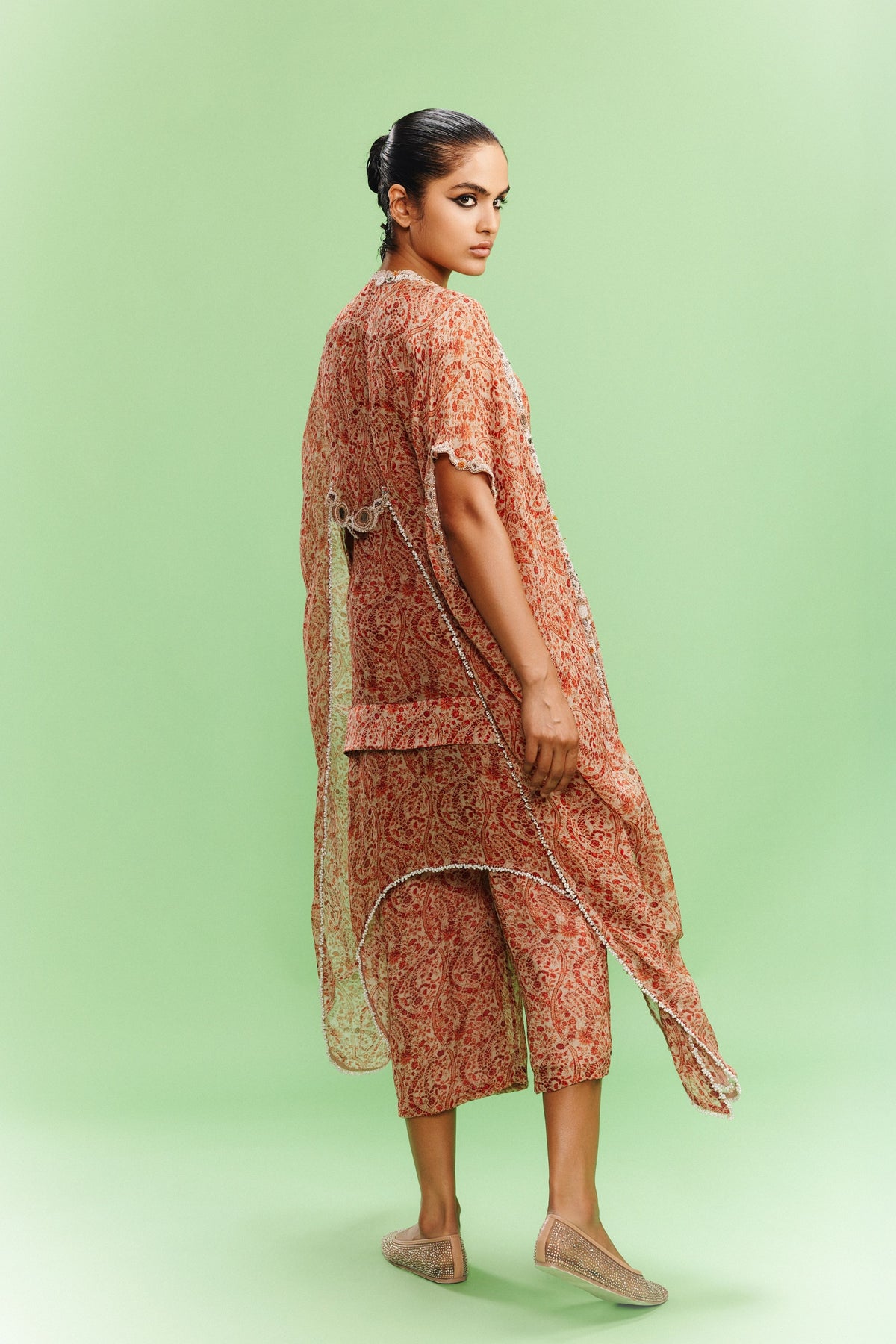 Arlette Burnt Orange Cape Set