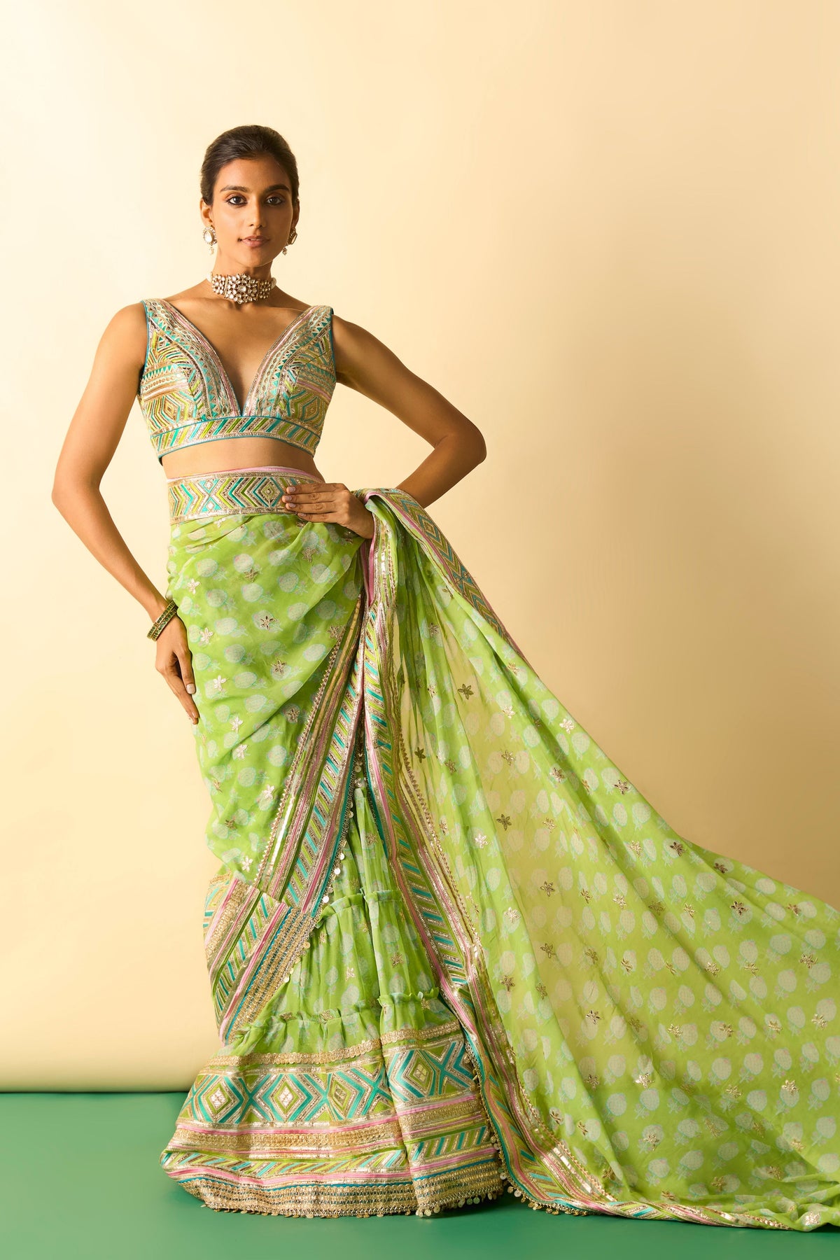 Jasleen Draped Saree Set