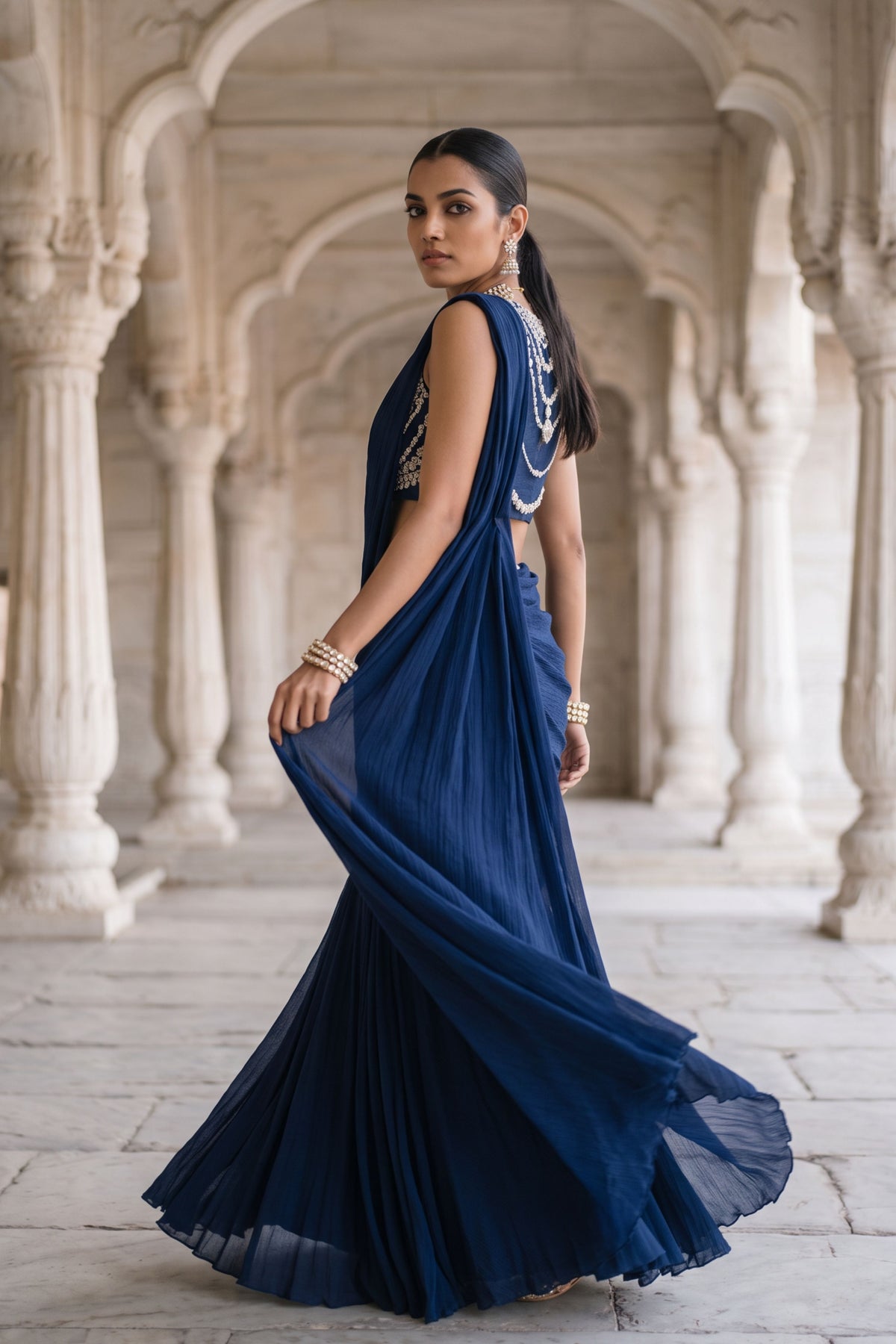 Neel Dipti Draped Saree Set