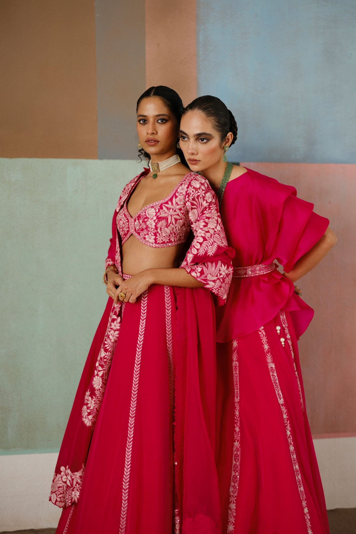 Fuchsia Saira Skirt Set