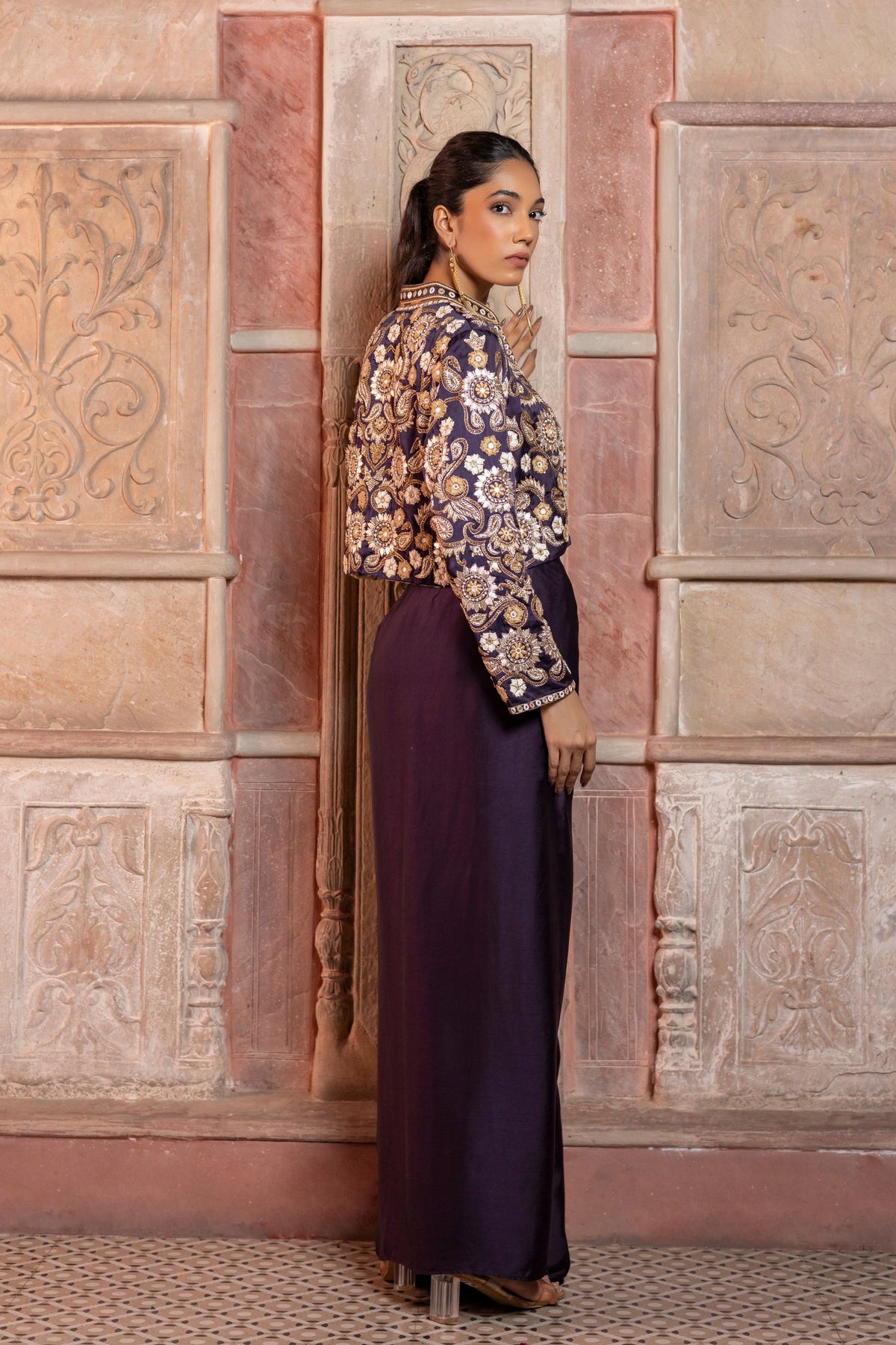 Embroidered Jacket Set
