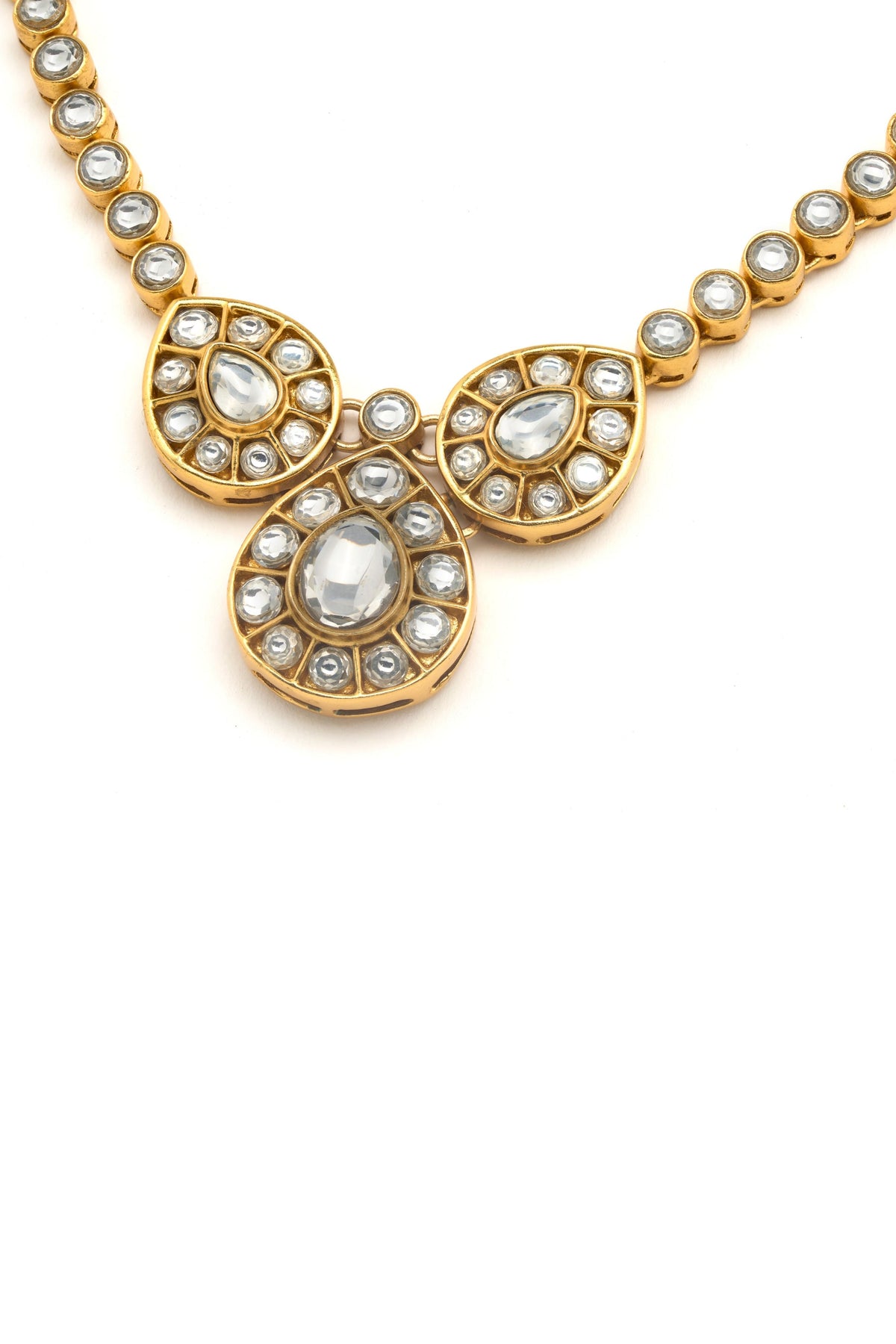 Rosa Kundan Cluster Necklace