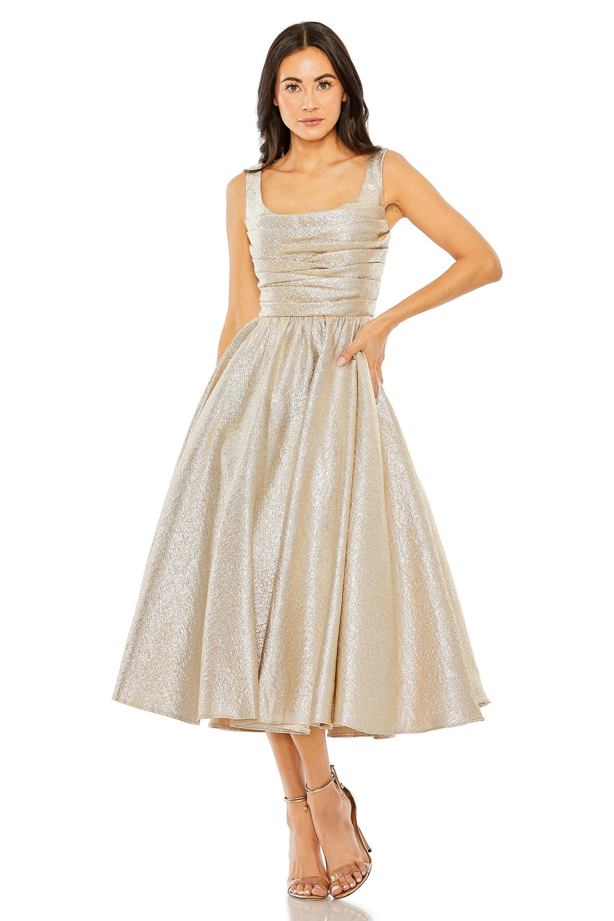 Square Neckline Sleeveless Dress