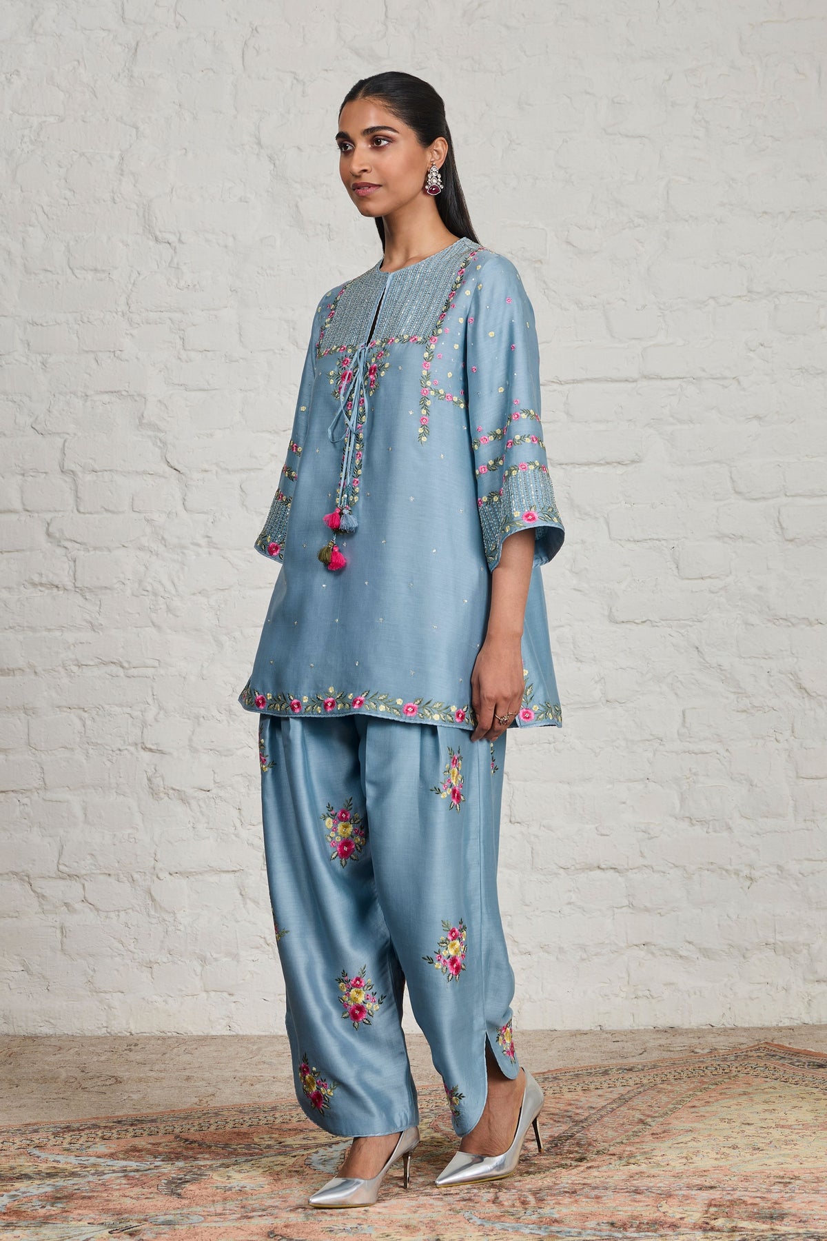 Annora Blue Short Kurta Set