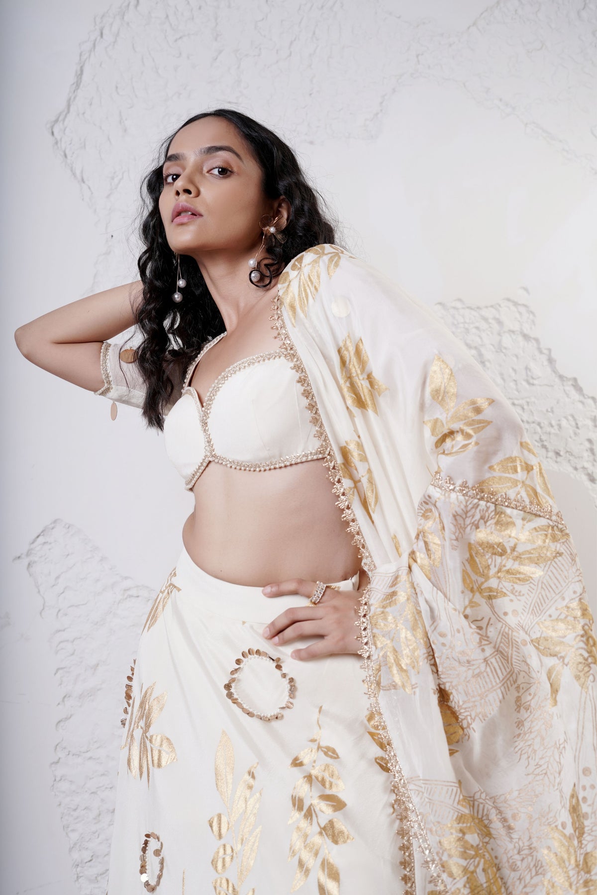 Ivory Embroidered Lehenga Set