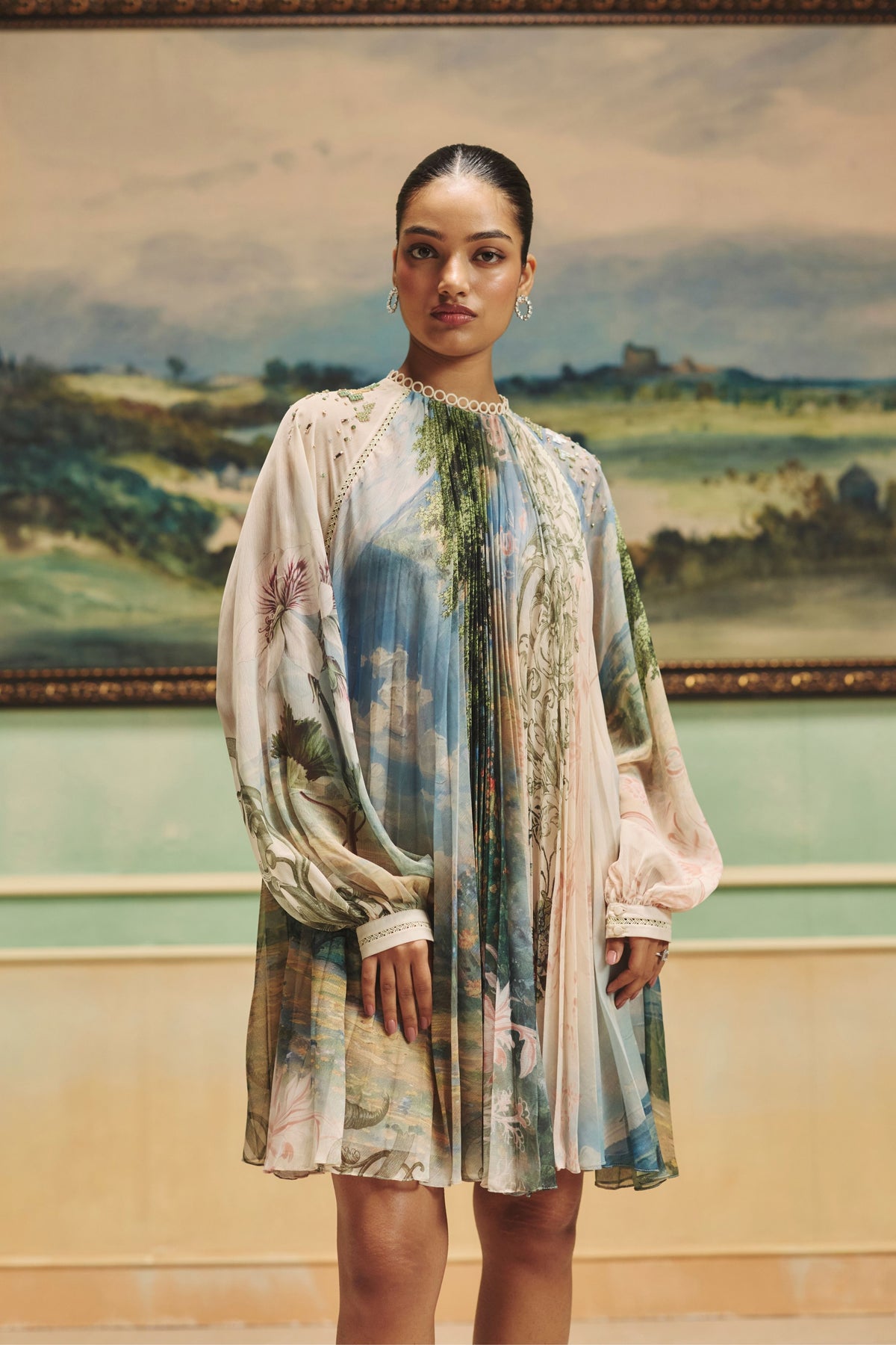 Vienna Aquarelle Pleated Dress