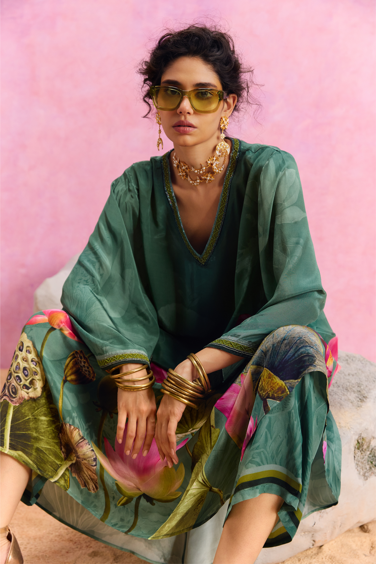 Green Luciana Kaftan Set