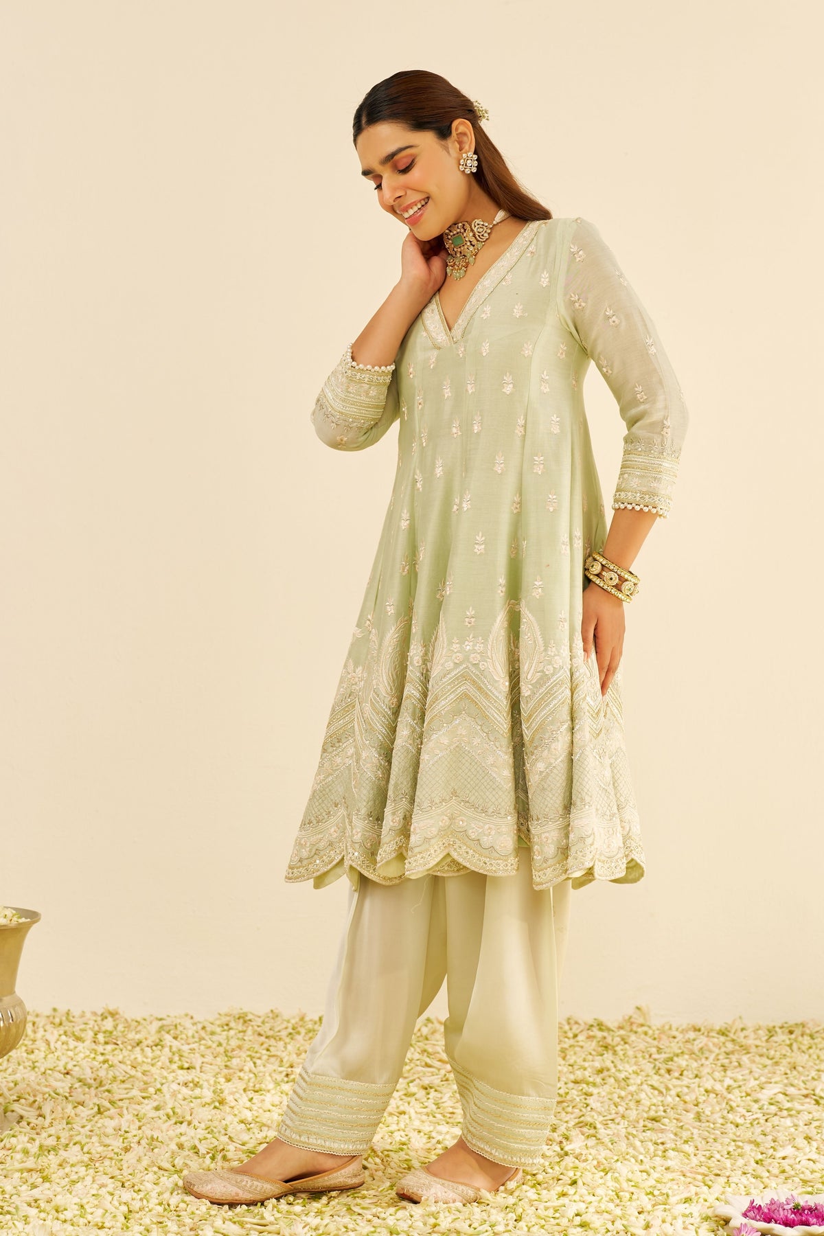 Meeram Mint Short Anarkali With Salwar