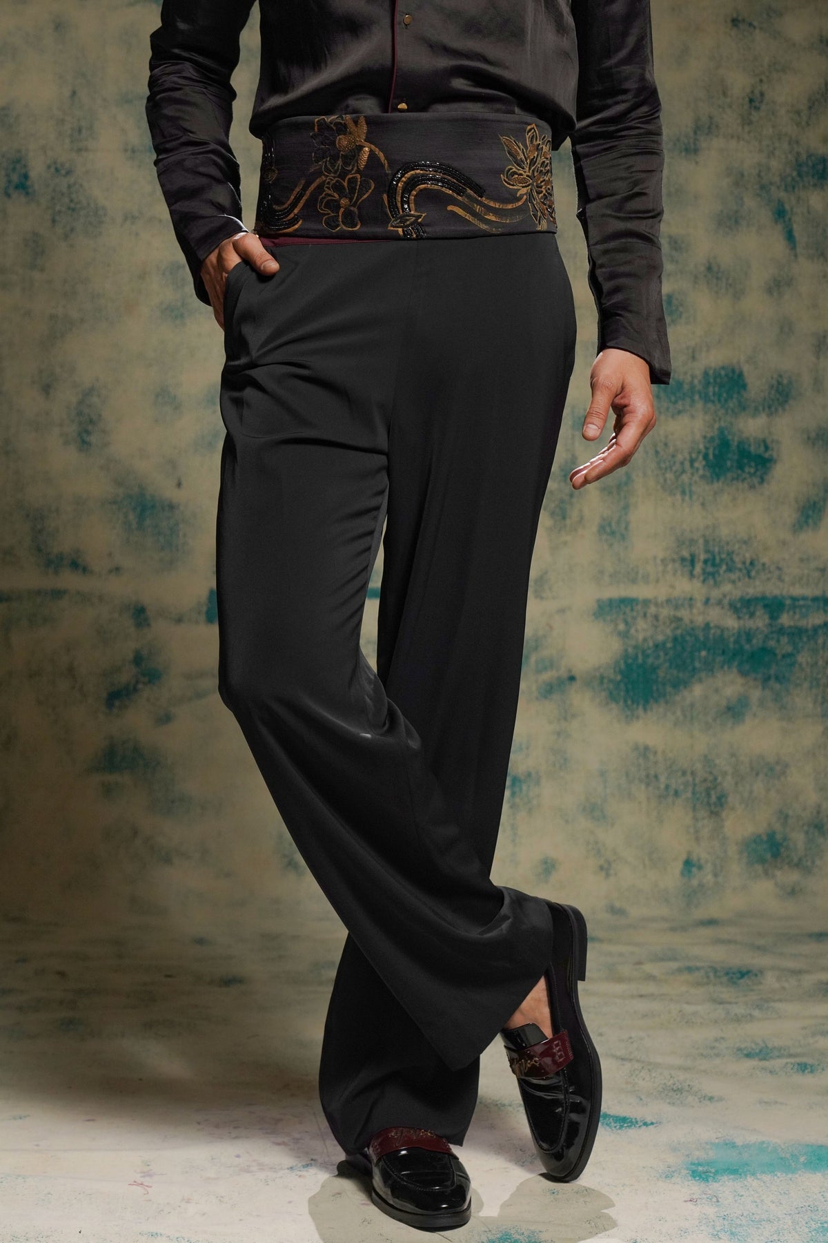 Black And Gold Shrug Set
