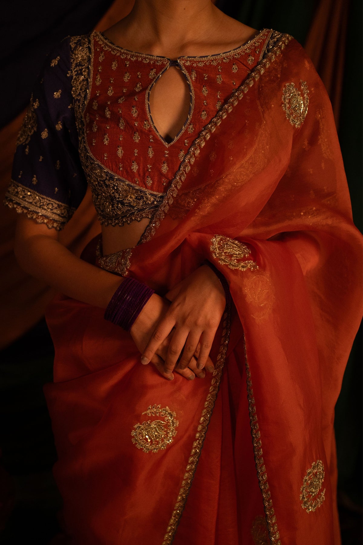 Kumkumi Kesar Saree Set