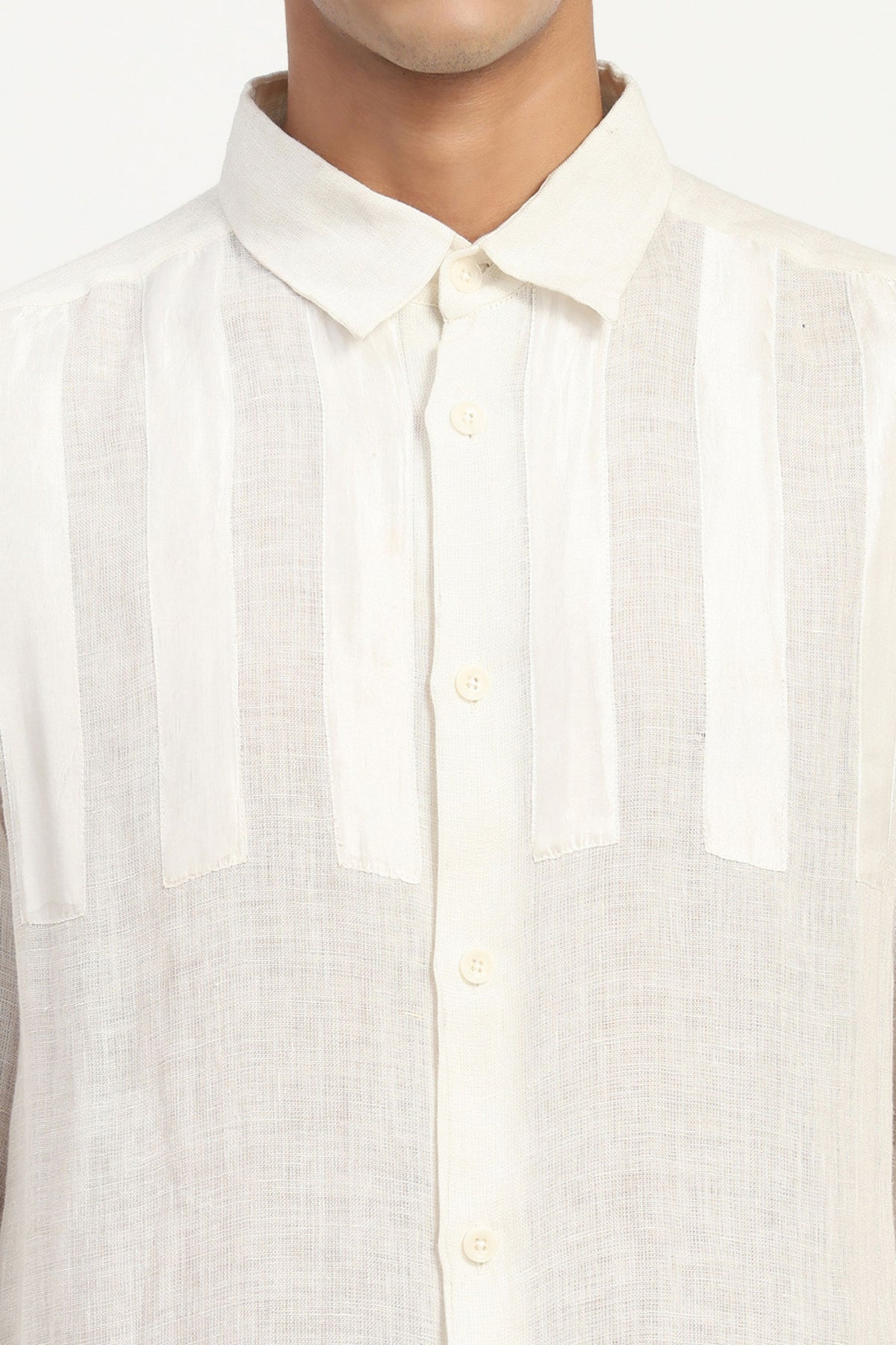 Ivory Applique Stripe Shirt