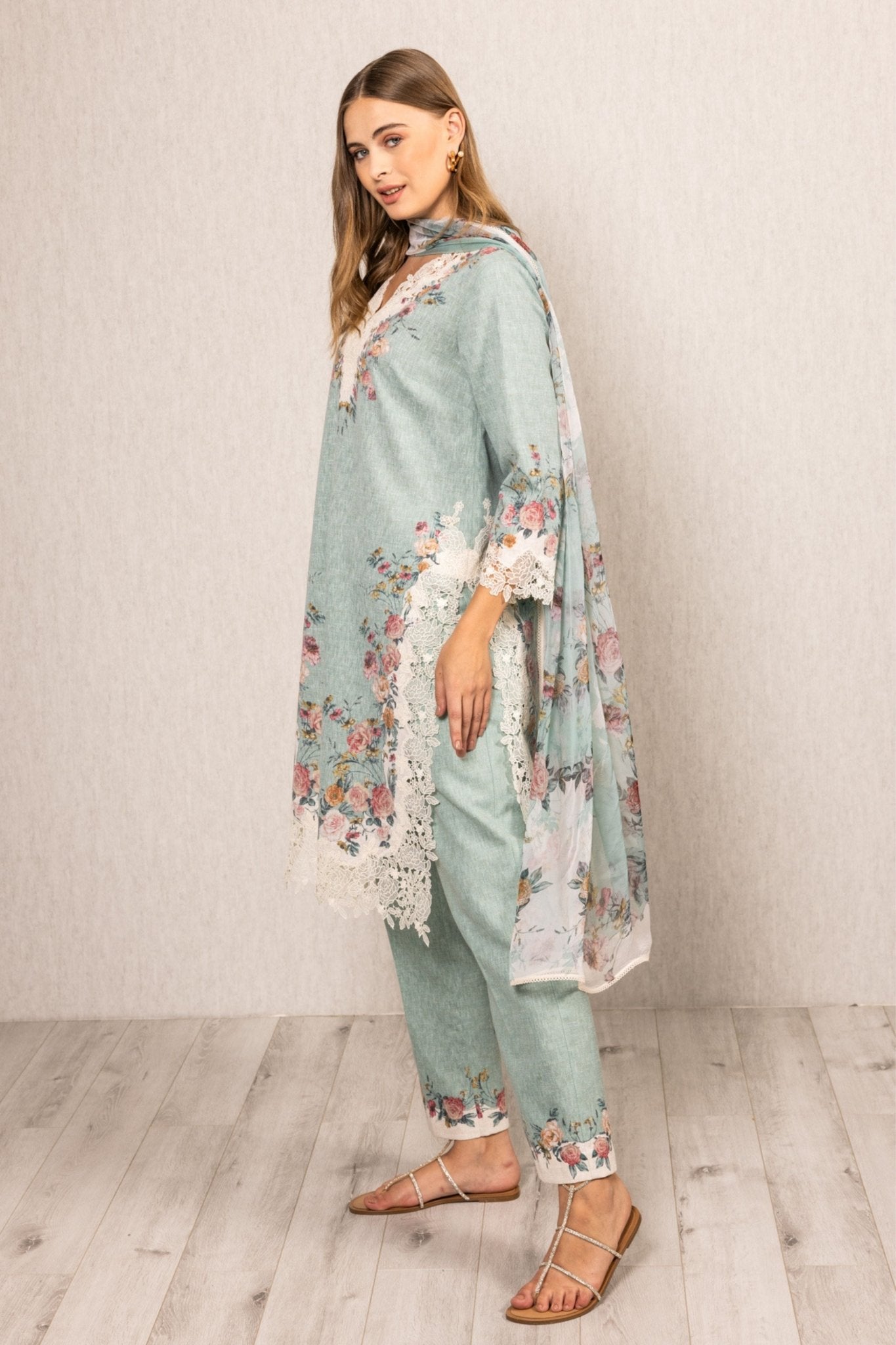 Roselyn Lace Kurta Set - Ranna Gill - Elahe