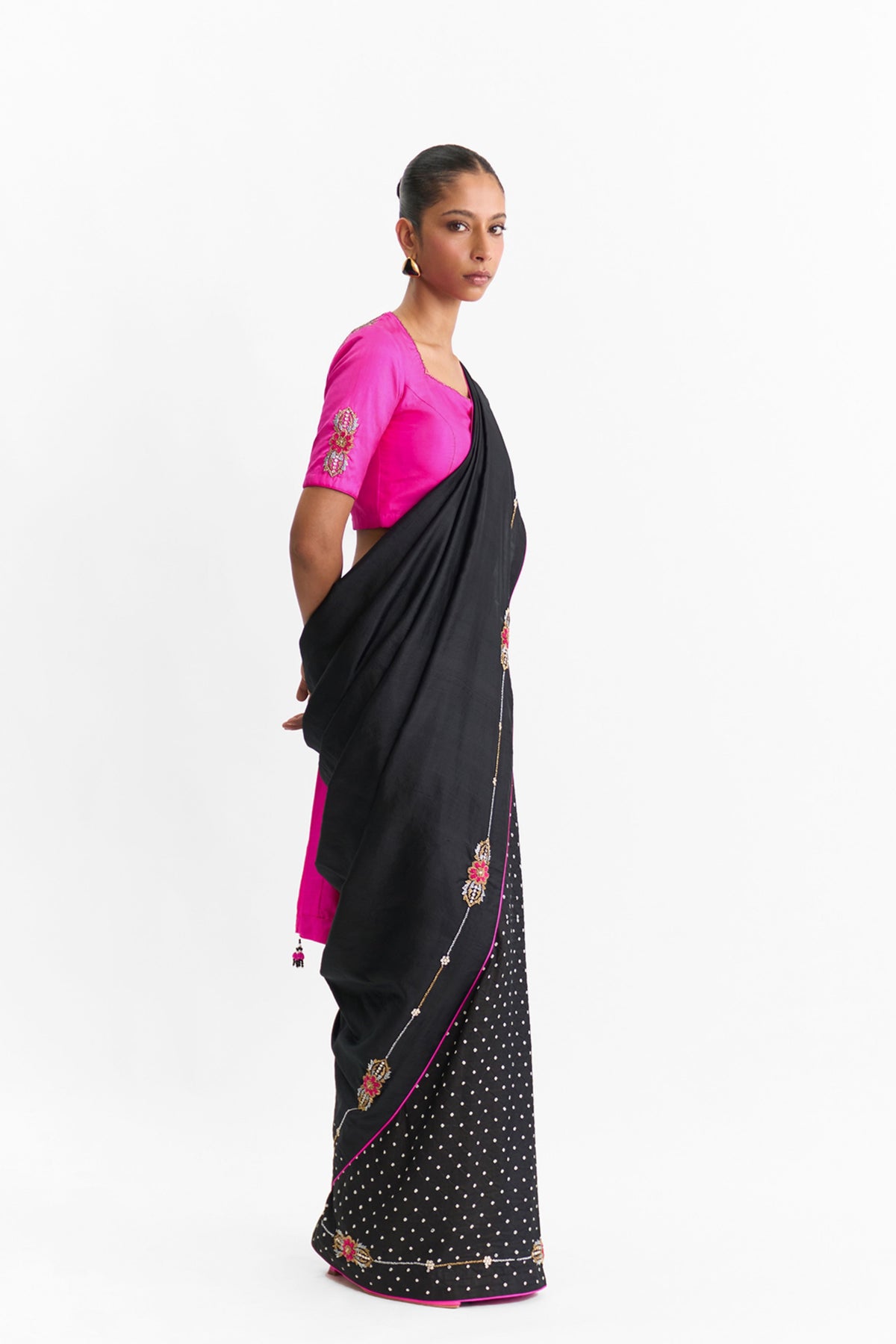 Tide Black Rani Saree