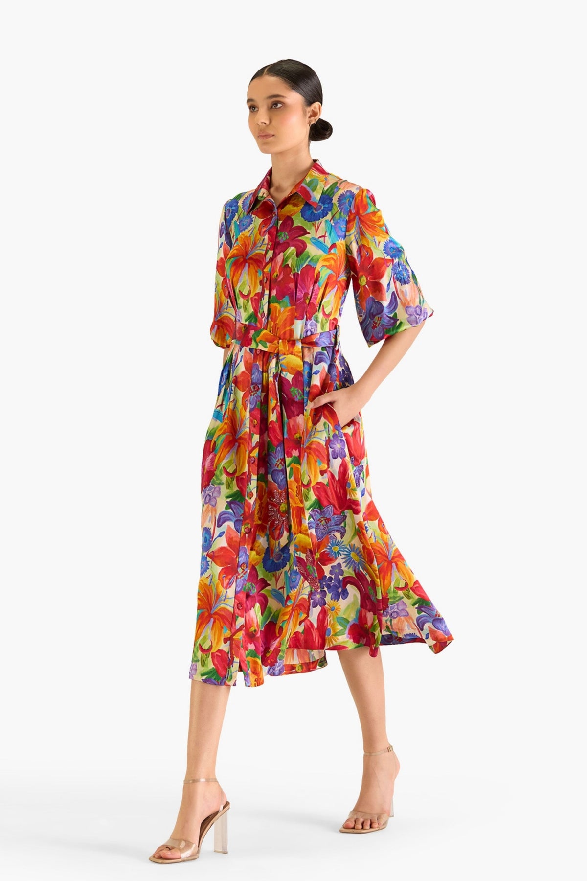 Hockney Florals Shirt Dress