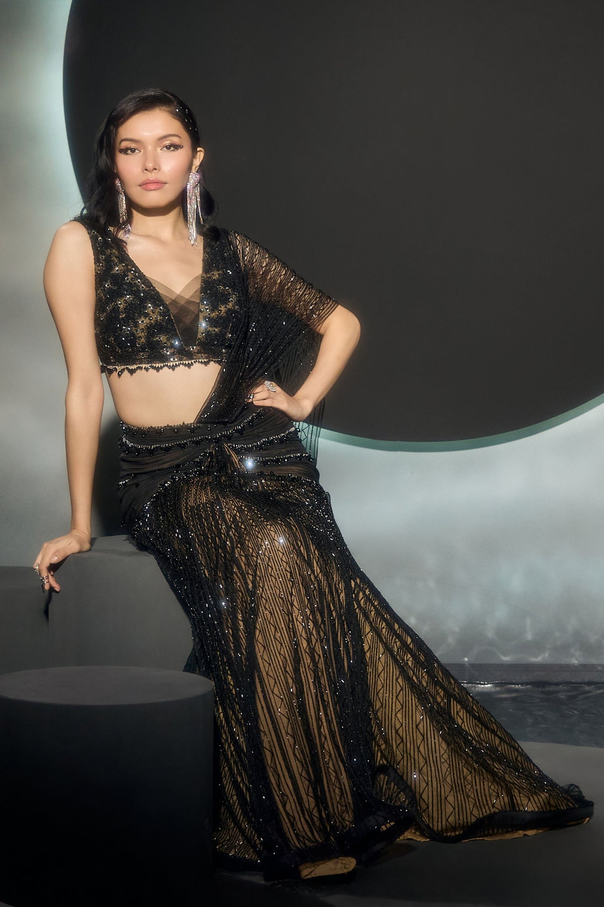 Lunaira Draped Saree Set