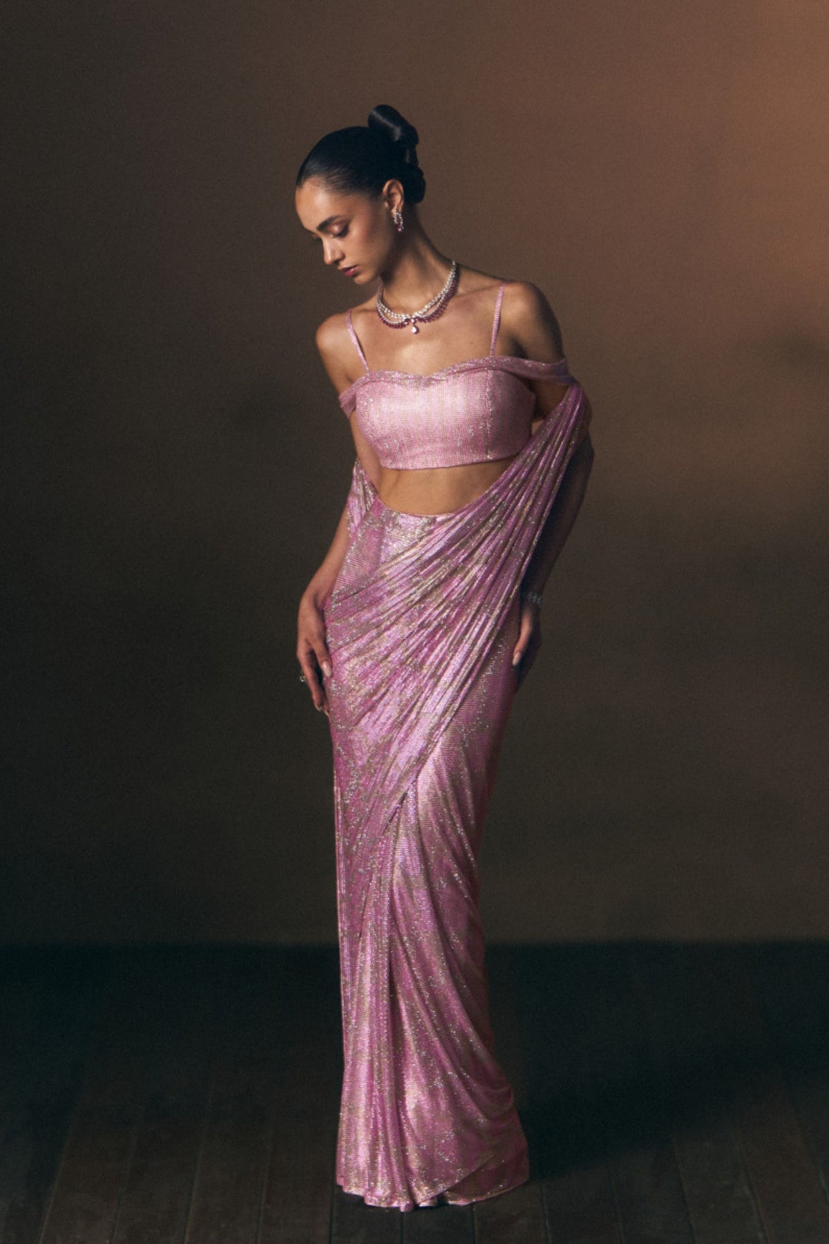Marigold Drape Saree Set