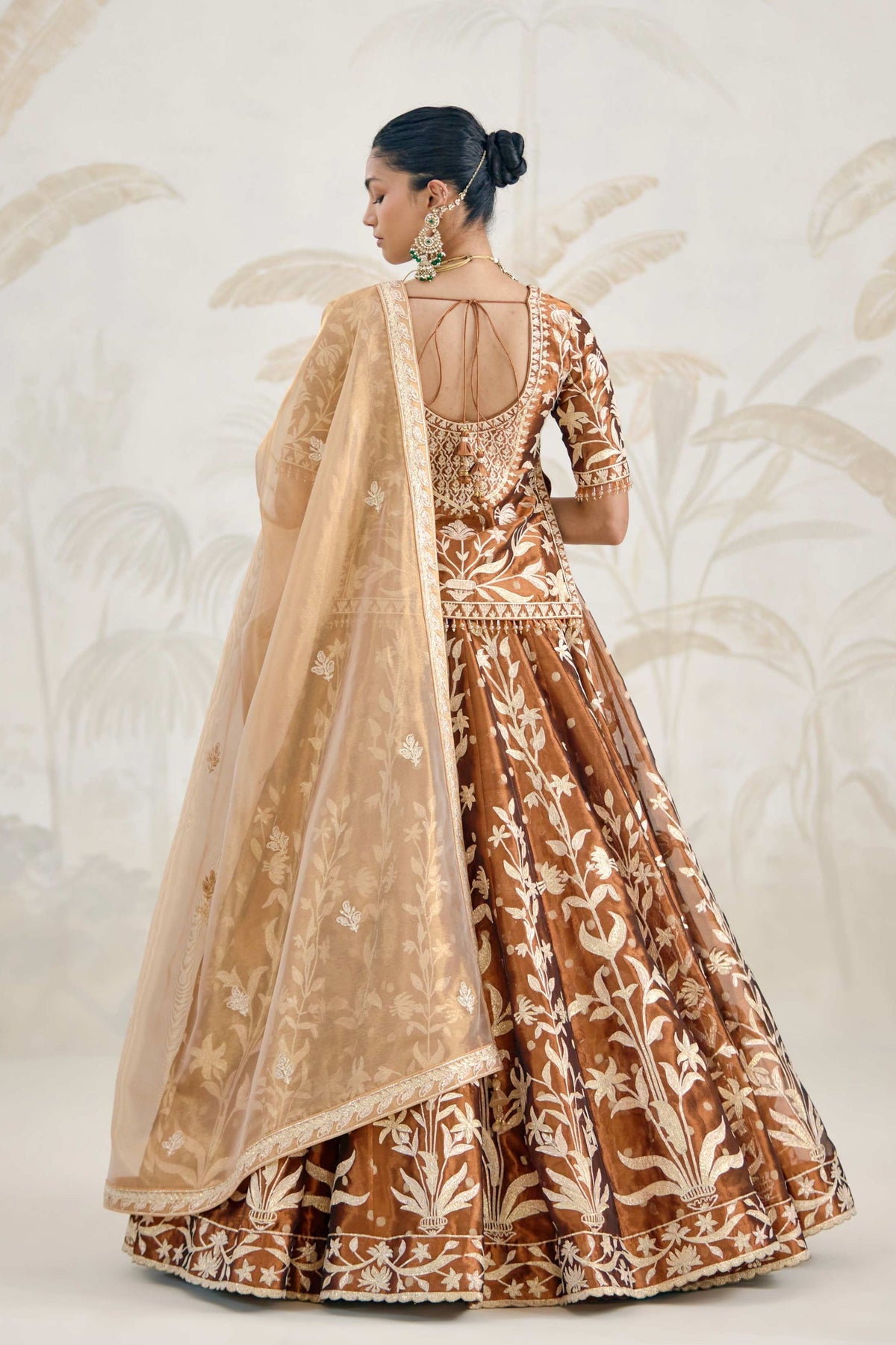 Brown Kurta-lehenga Set