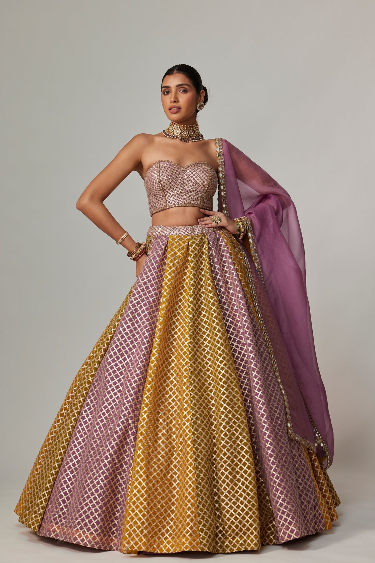 Mustard Multicolor Lehenga Set