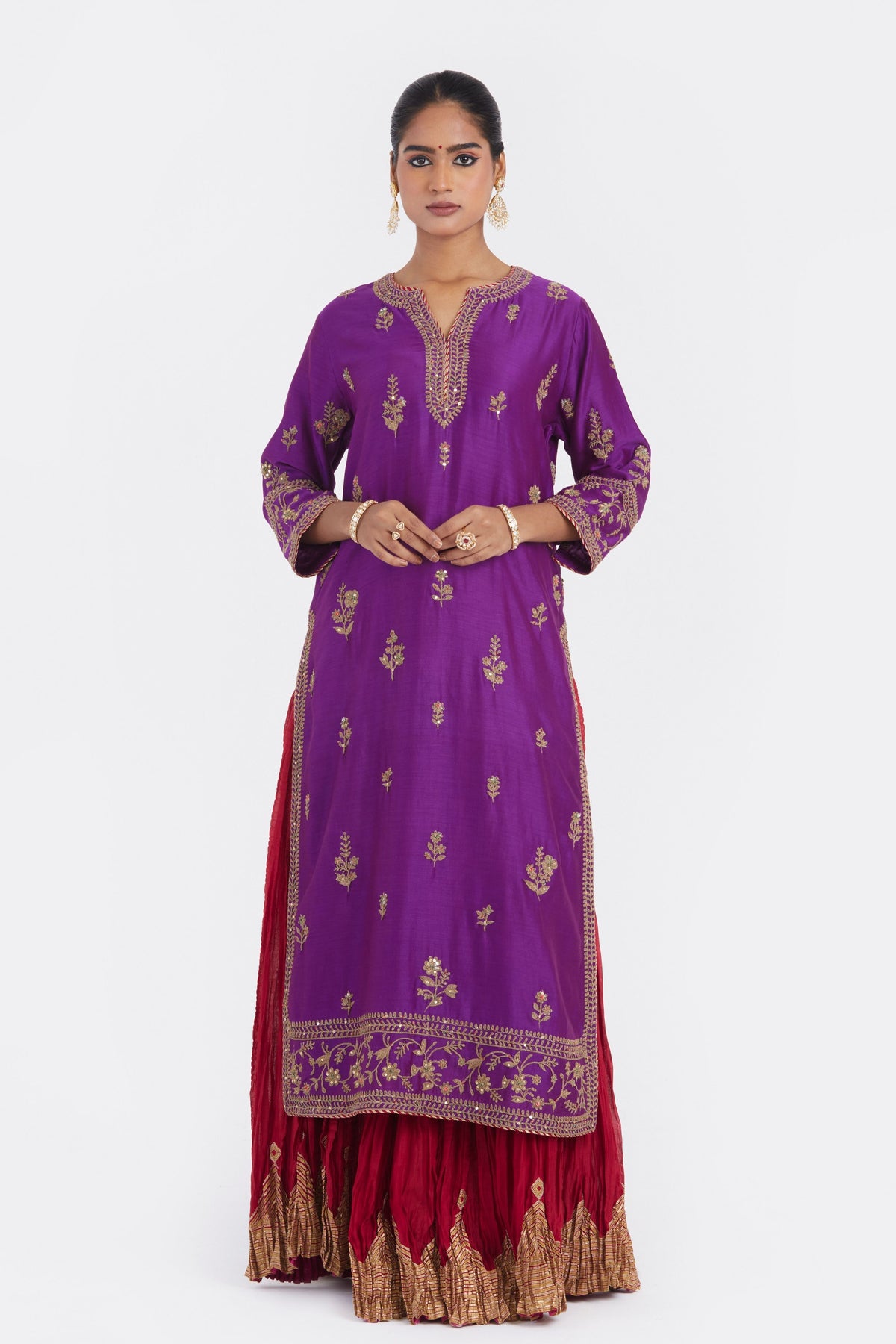 Purple Sharara Set