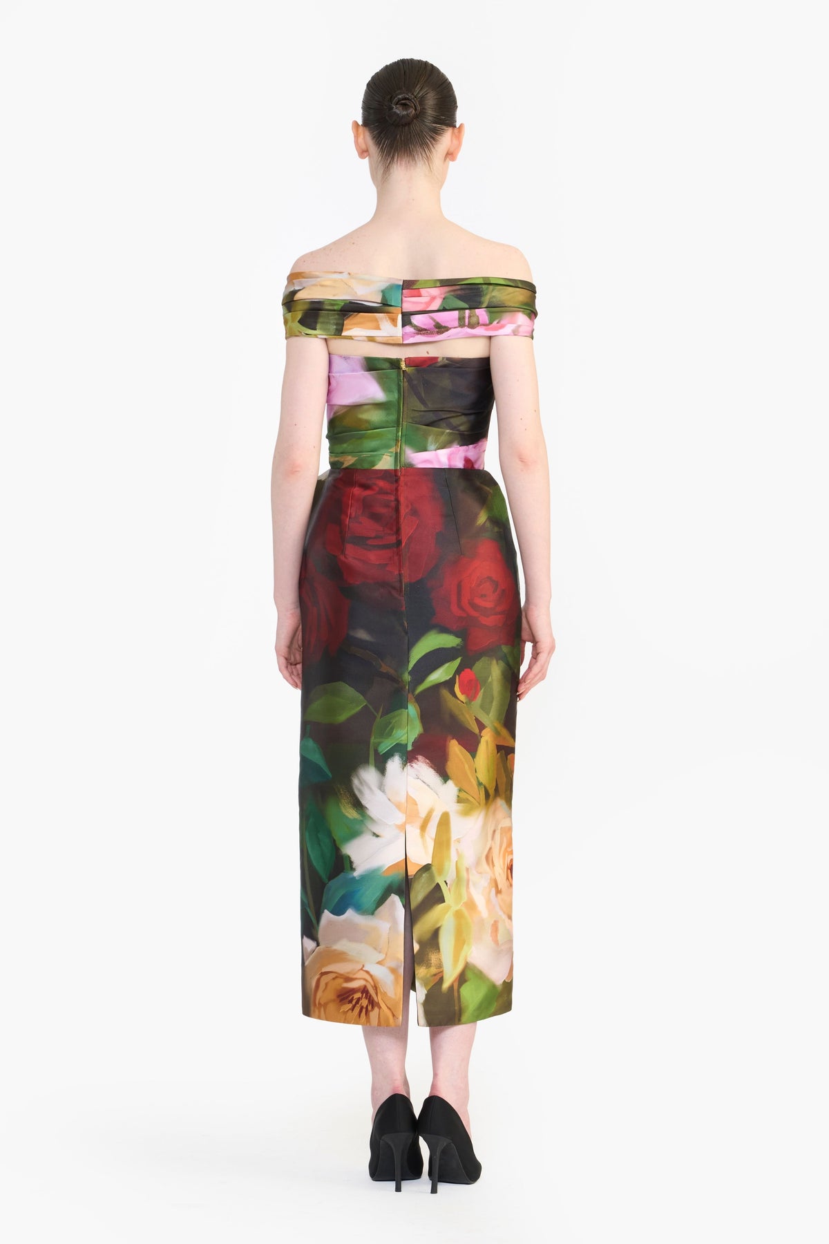 Off Shoulder Draped Midi