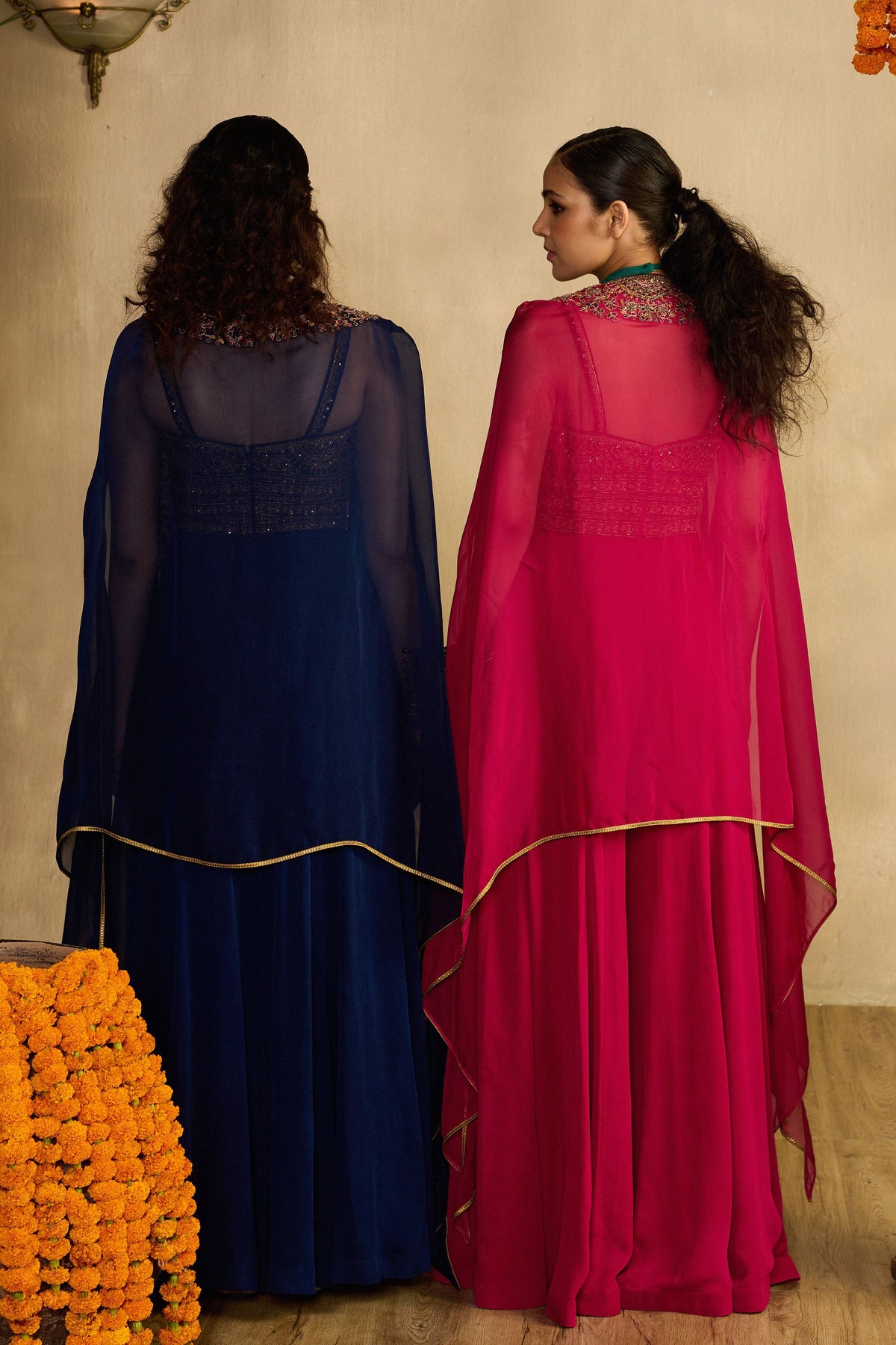 Rani Pink Jumpsuit With Cape