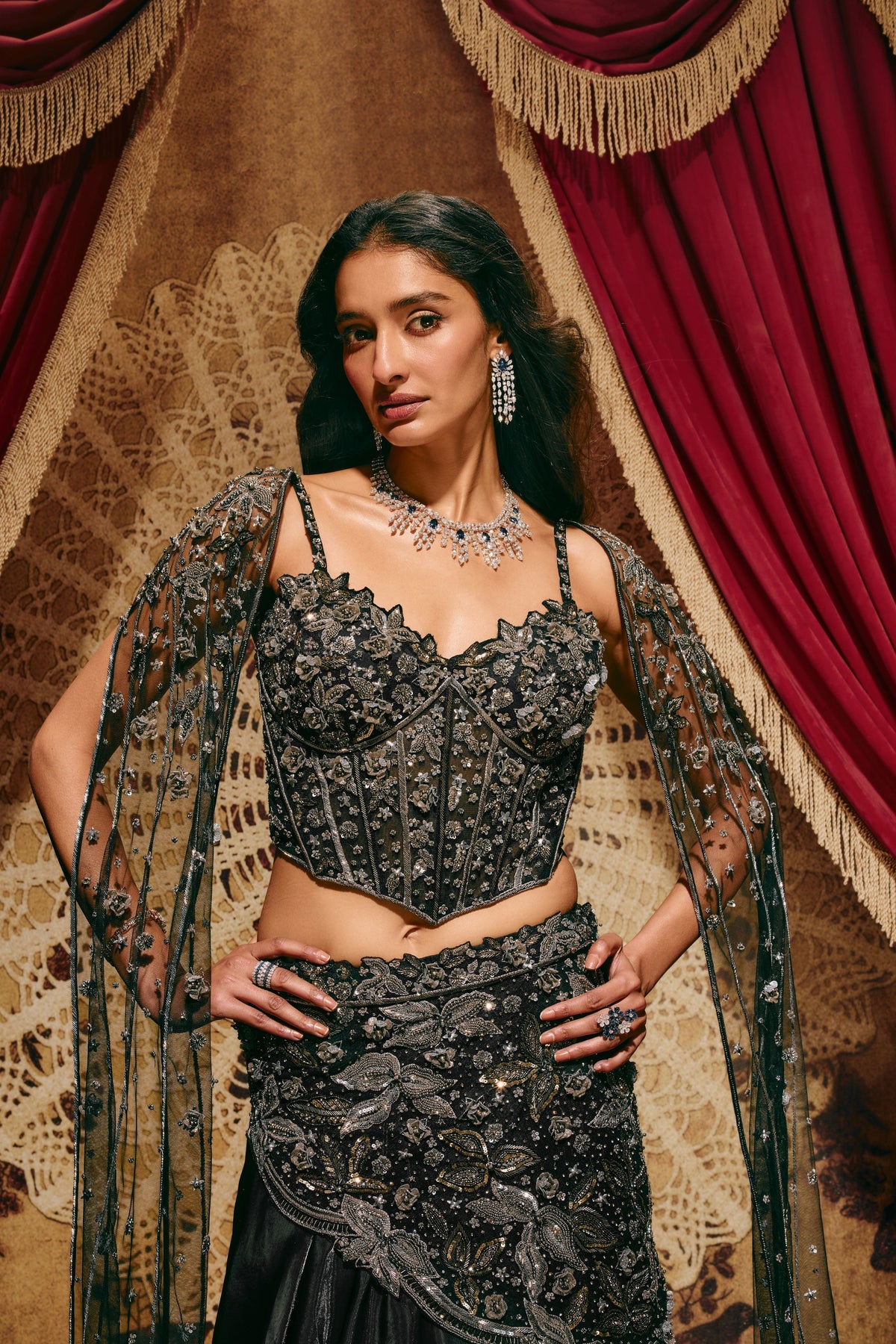 Prudence Black Lehenga Set