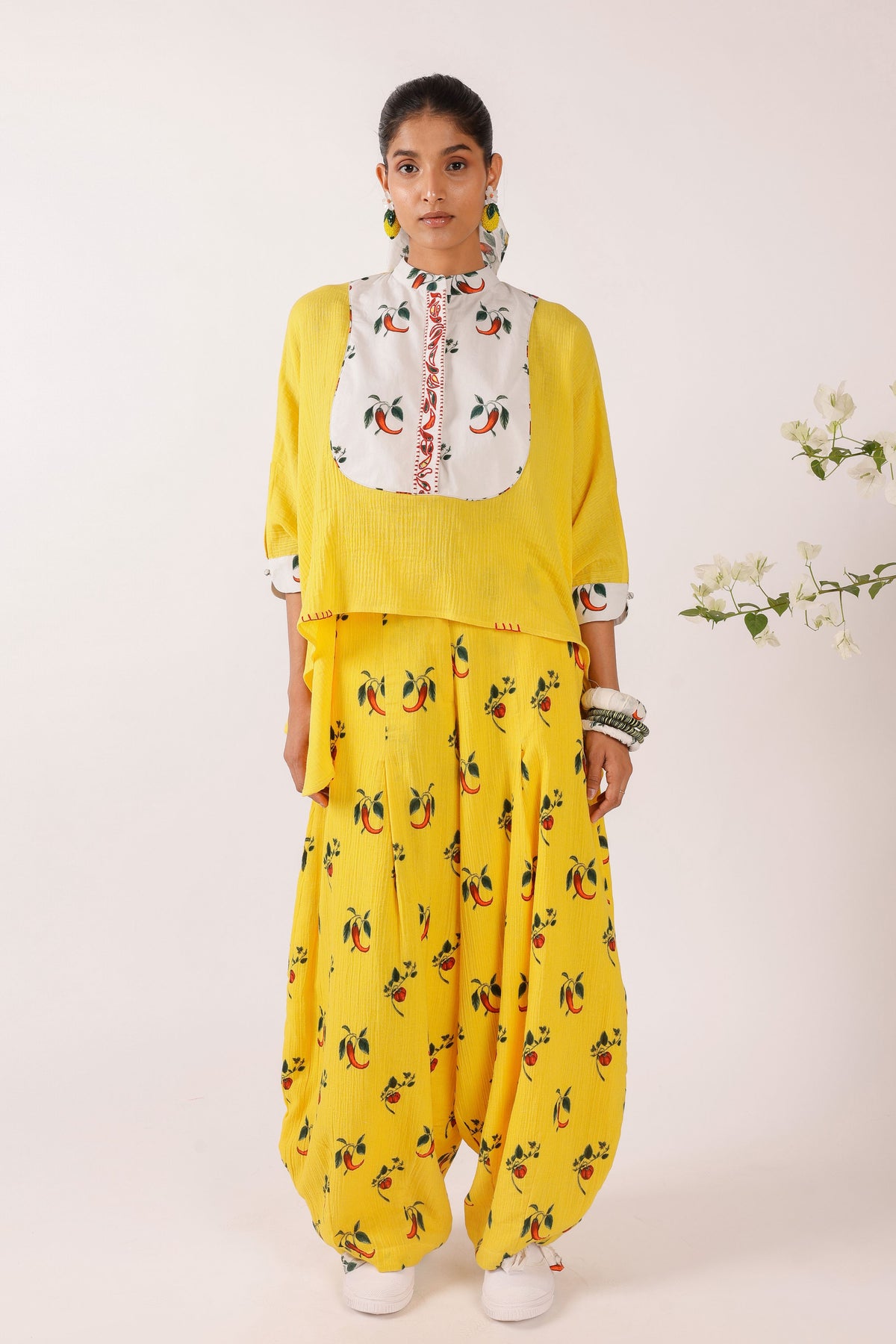Yellow Cheese Cloth Co-ord Set