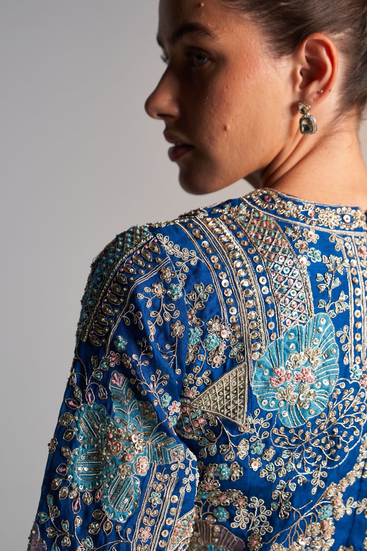 Jade Blue Embroidered Co-ord Set