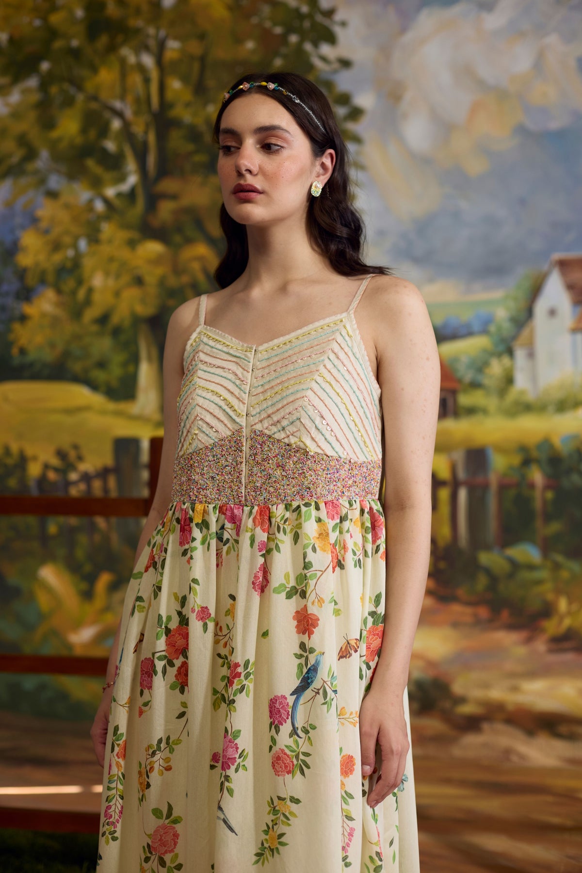 Lumina Floral Chanderi Dress