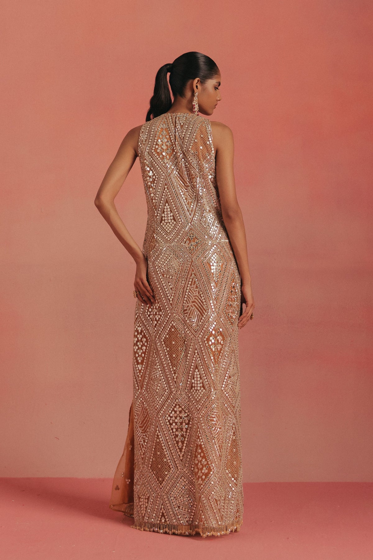 Sleeveless Long Dress Set