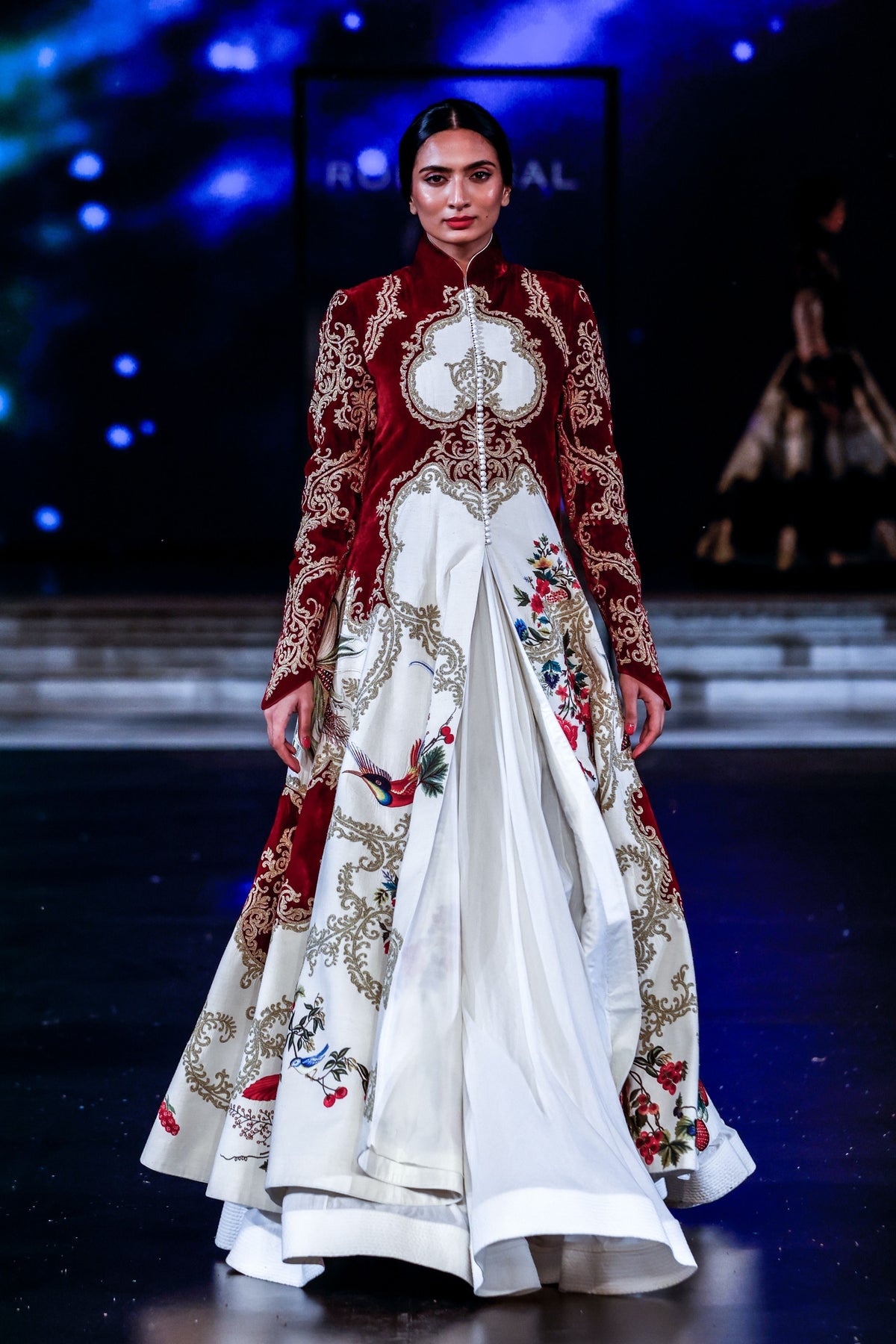 Embroidered Velvet &amp; Matka Silk Jacket